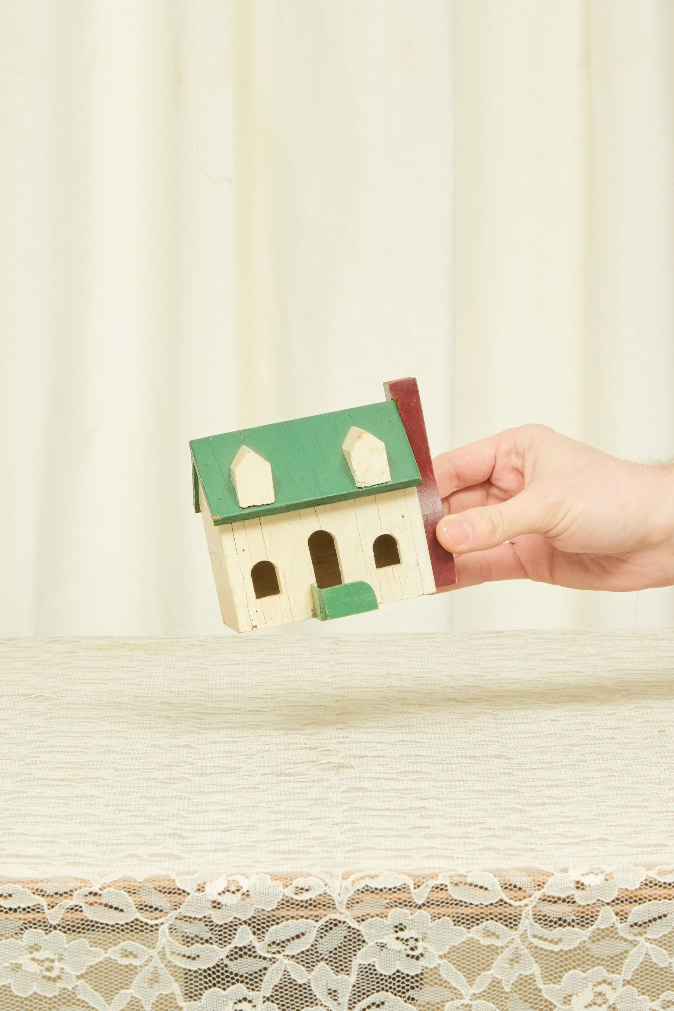 Antique Folk Art Mini Wooden House