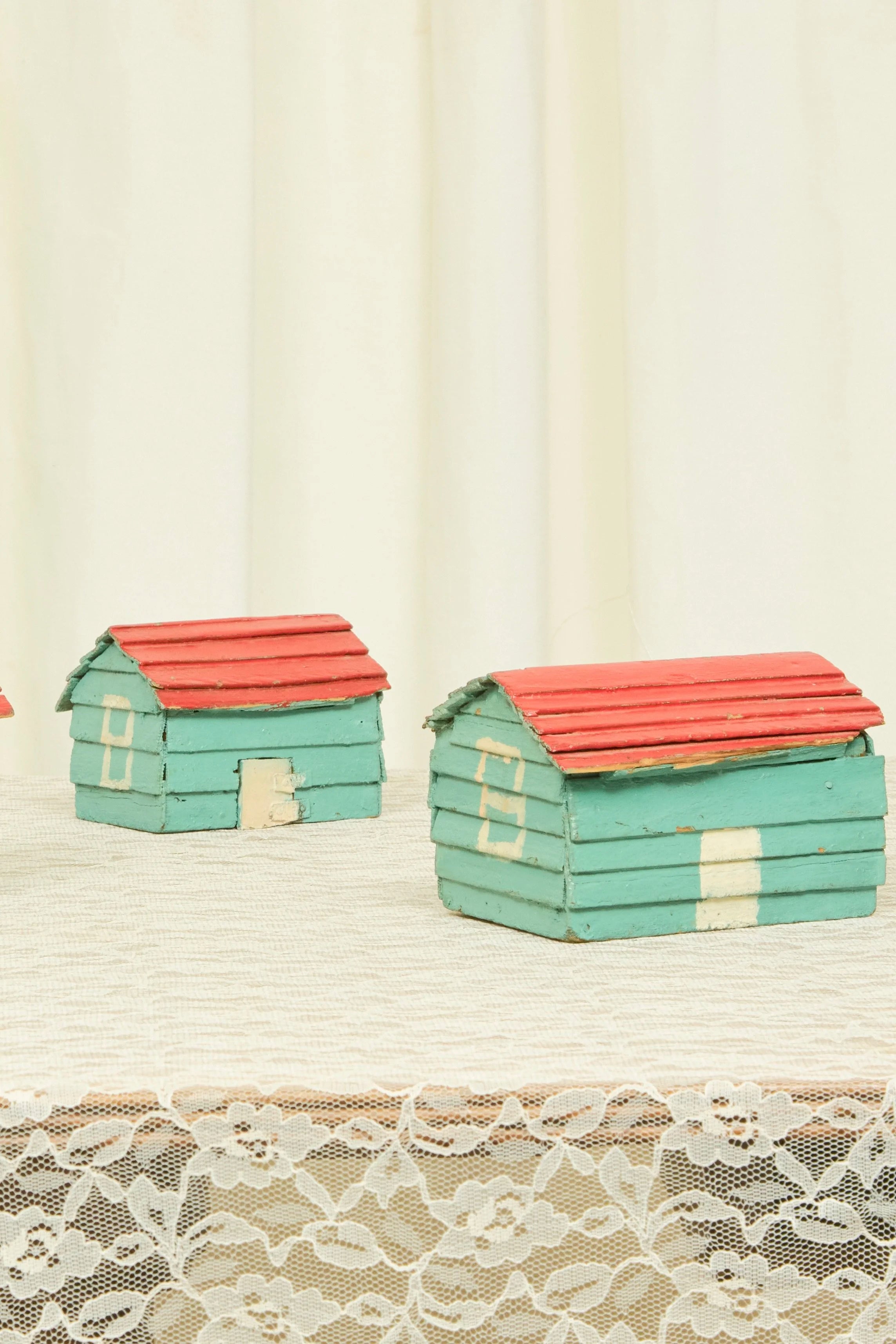 Antique Folk Art Village Set/4