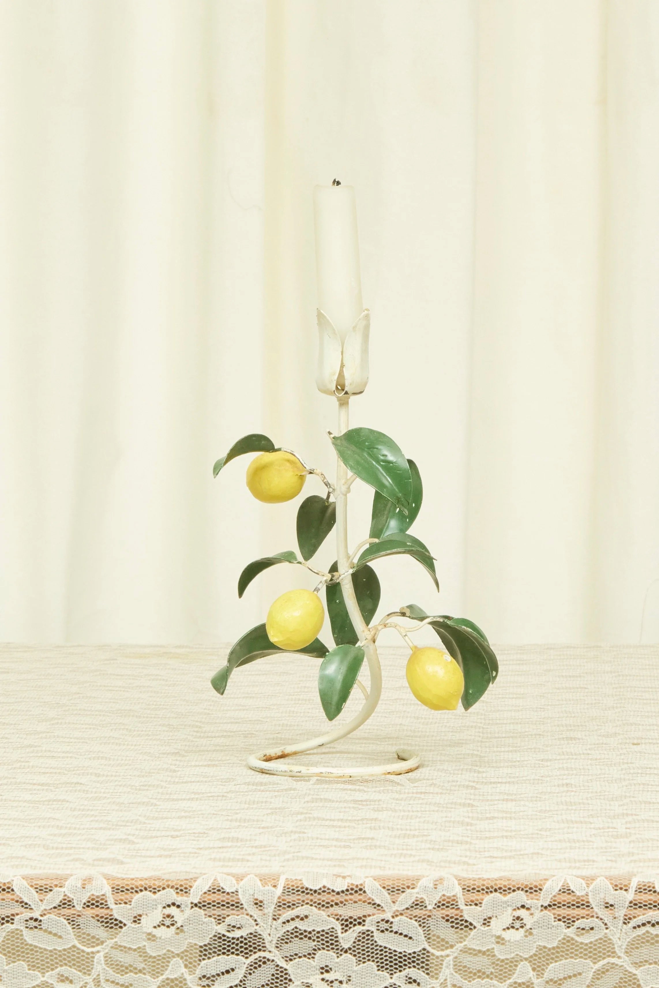 Vintage Metal Lemon Candle Holder