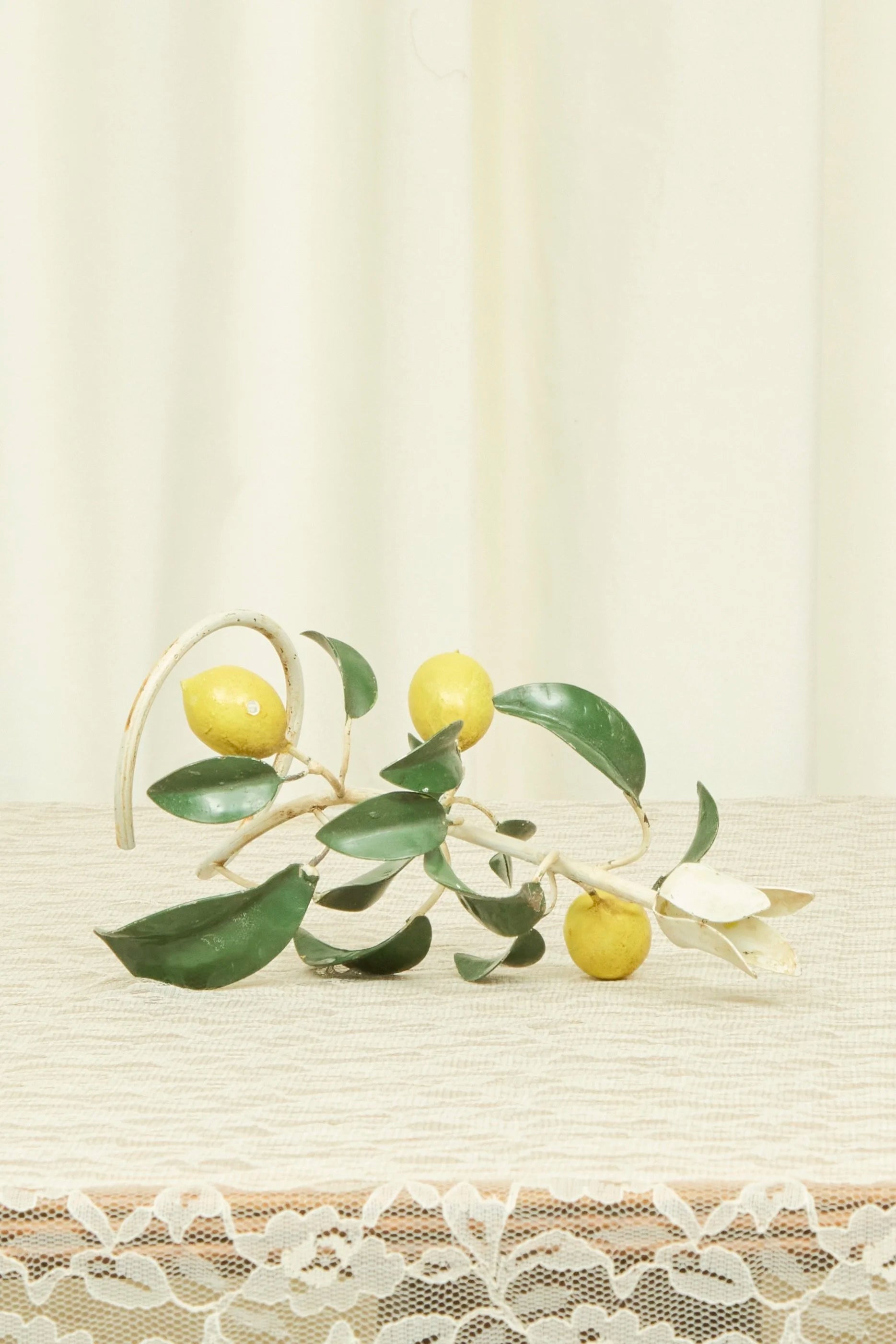 Vintage Metal Lemon Candle Holder