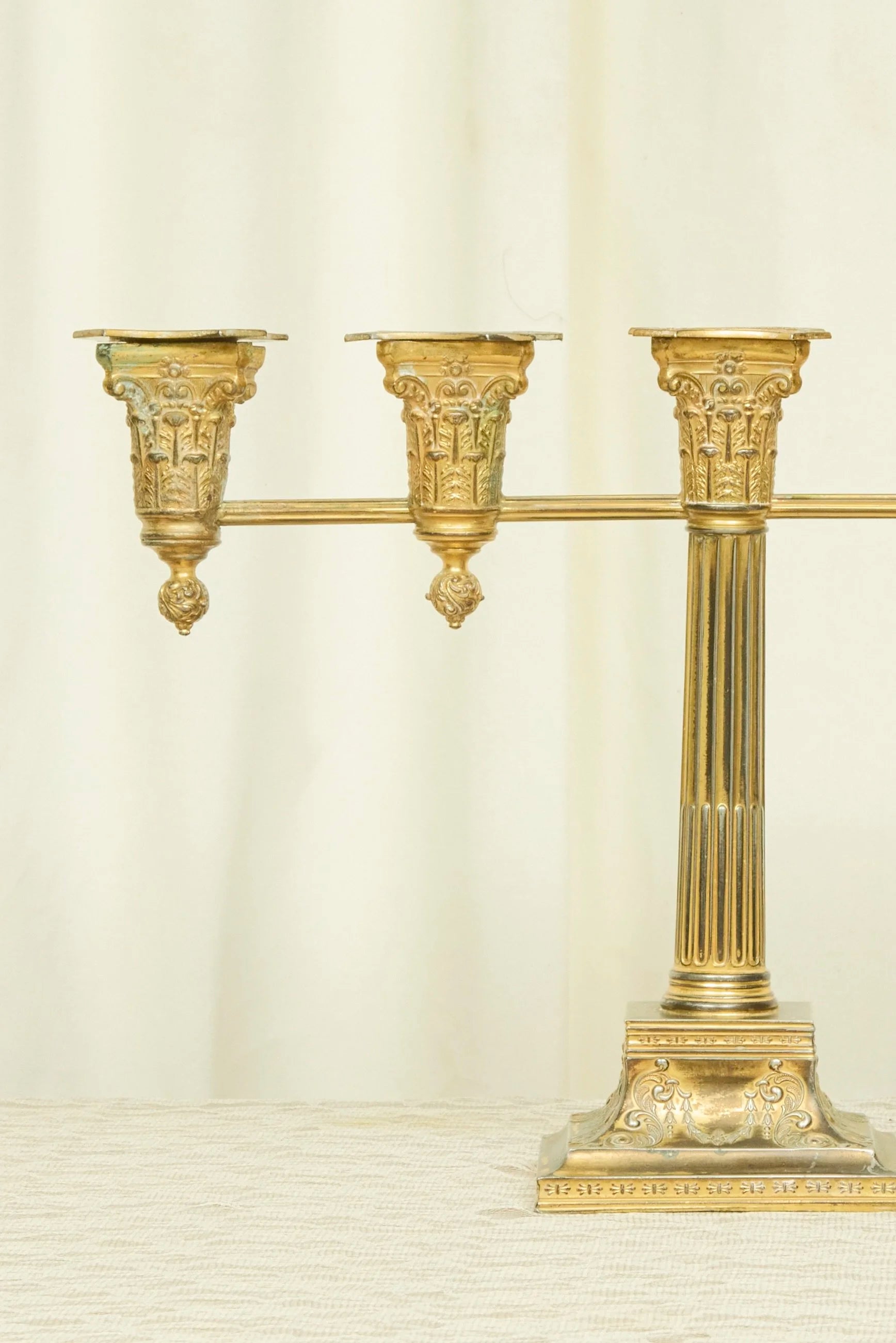 Vintage Brass 5 Arm Candelabra Set/2