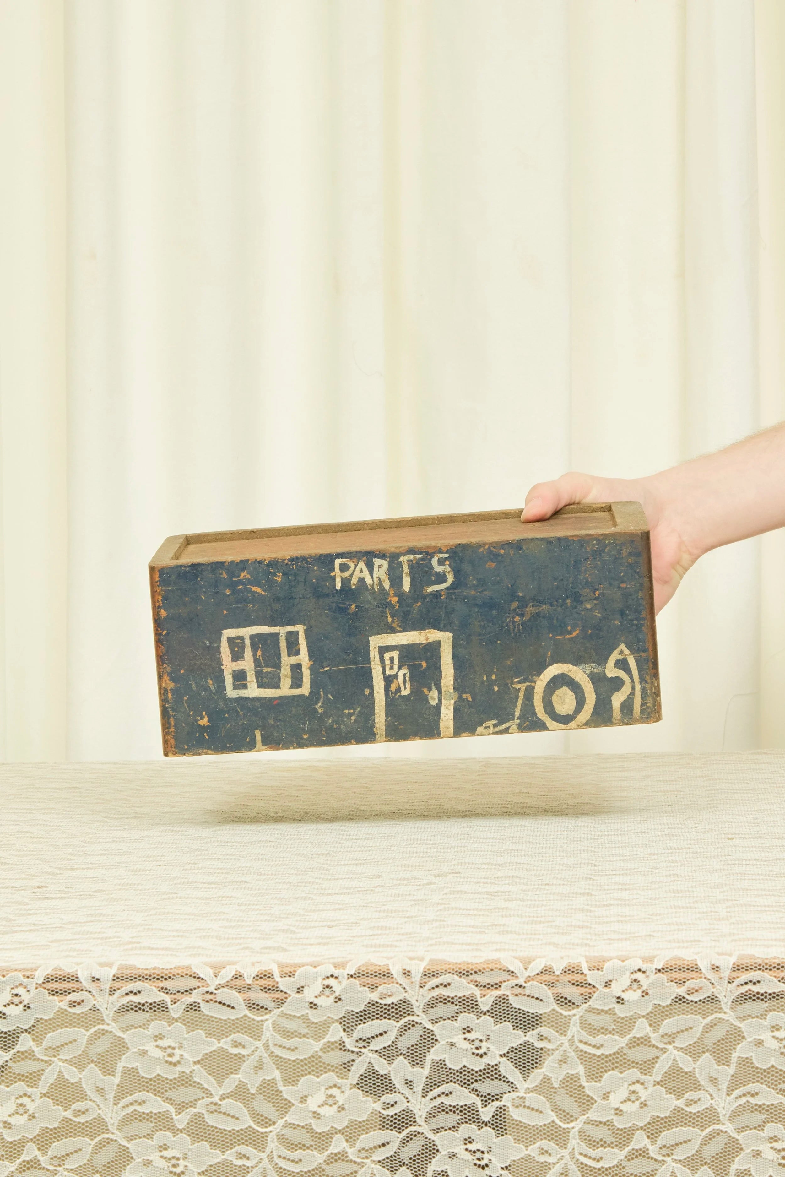 Antique "Parts" Folk Art Box
