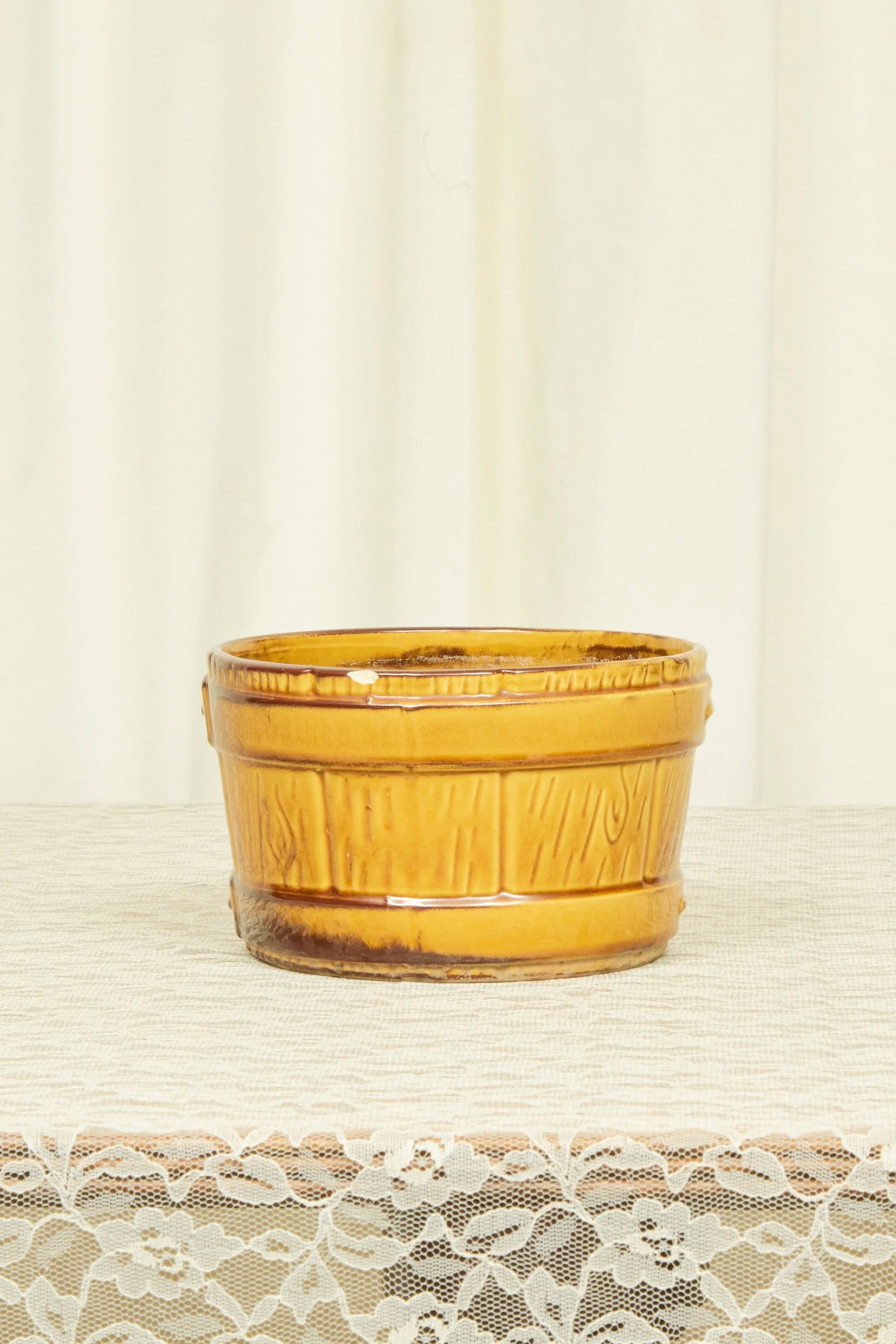Vintage Ceramic Barrel Bowl