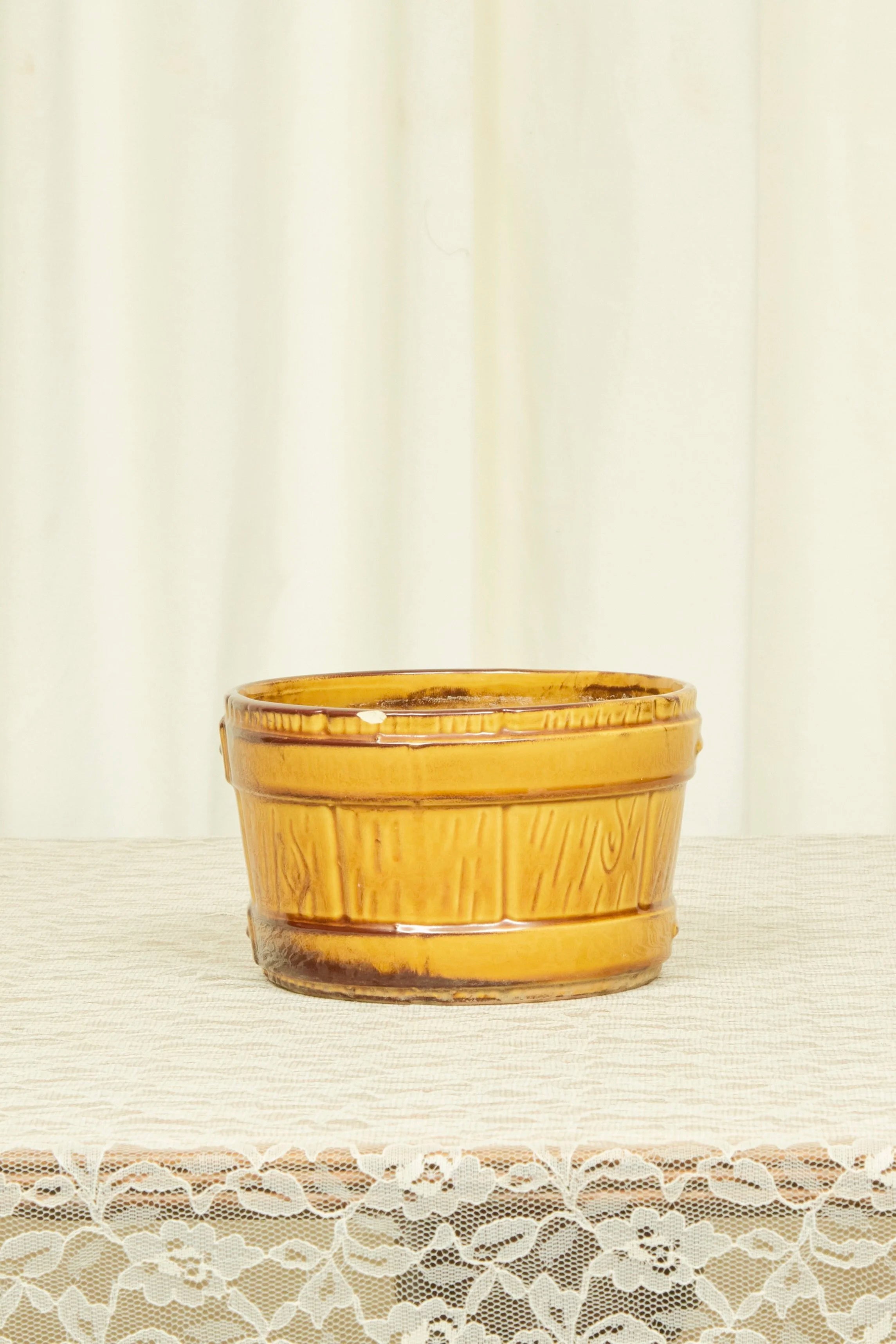 Vintage Ceramic Barrel Bowl