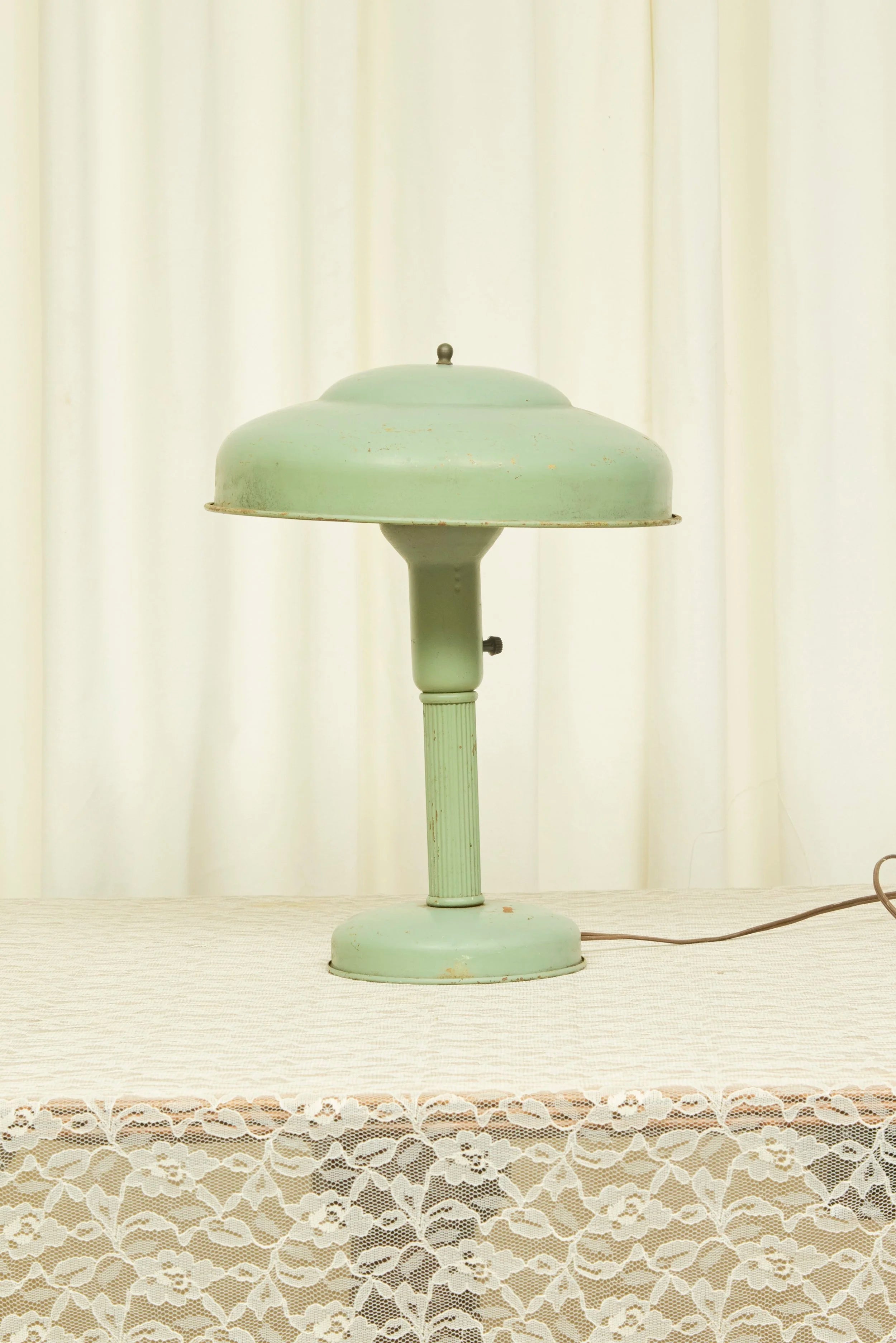 Vintage Seafoam Metal Lamp