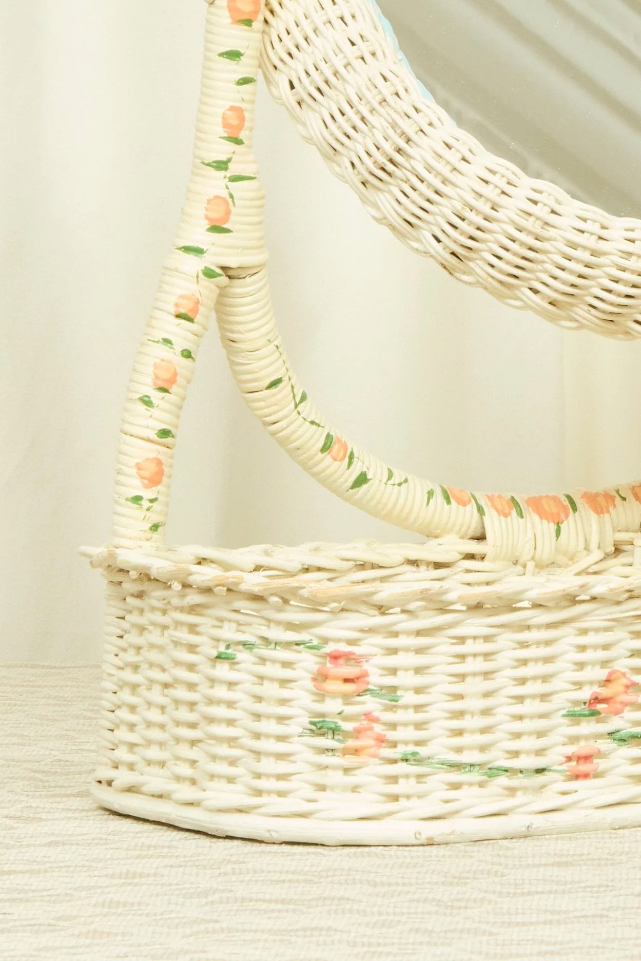 Vintage Wicker Vanity Mirror