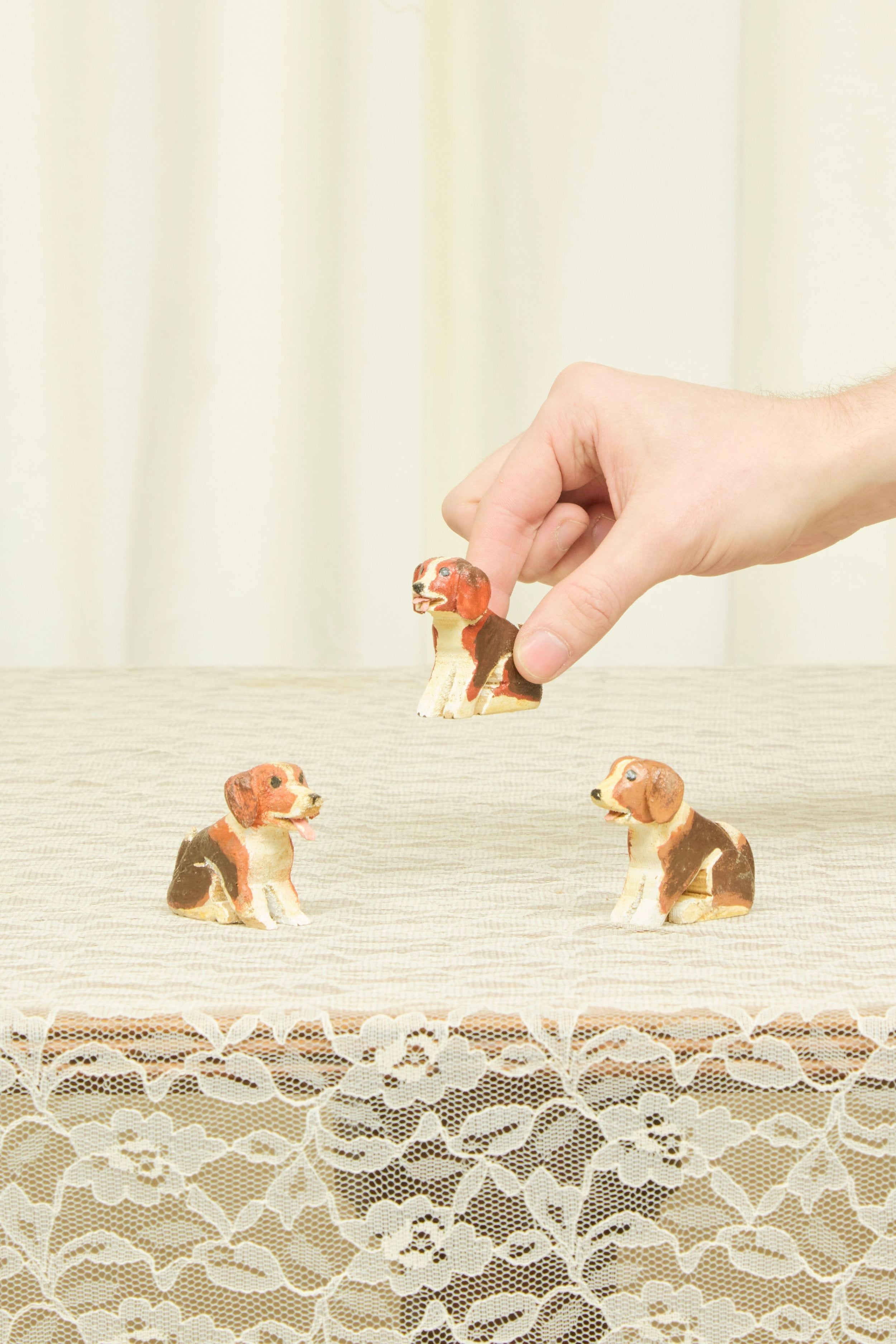 Vintage Folk Art Dog Trio