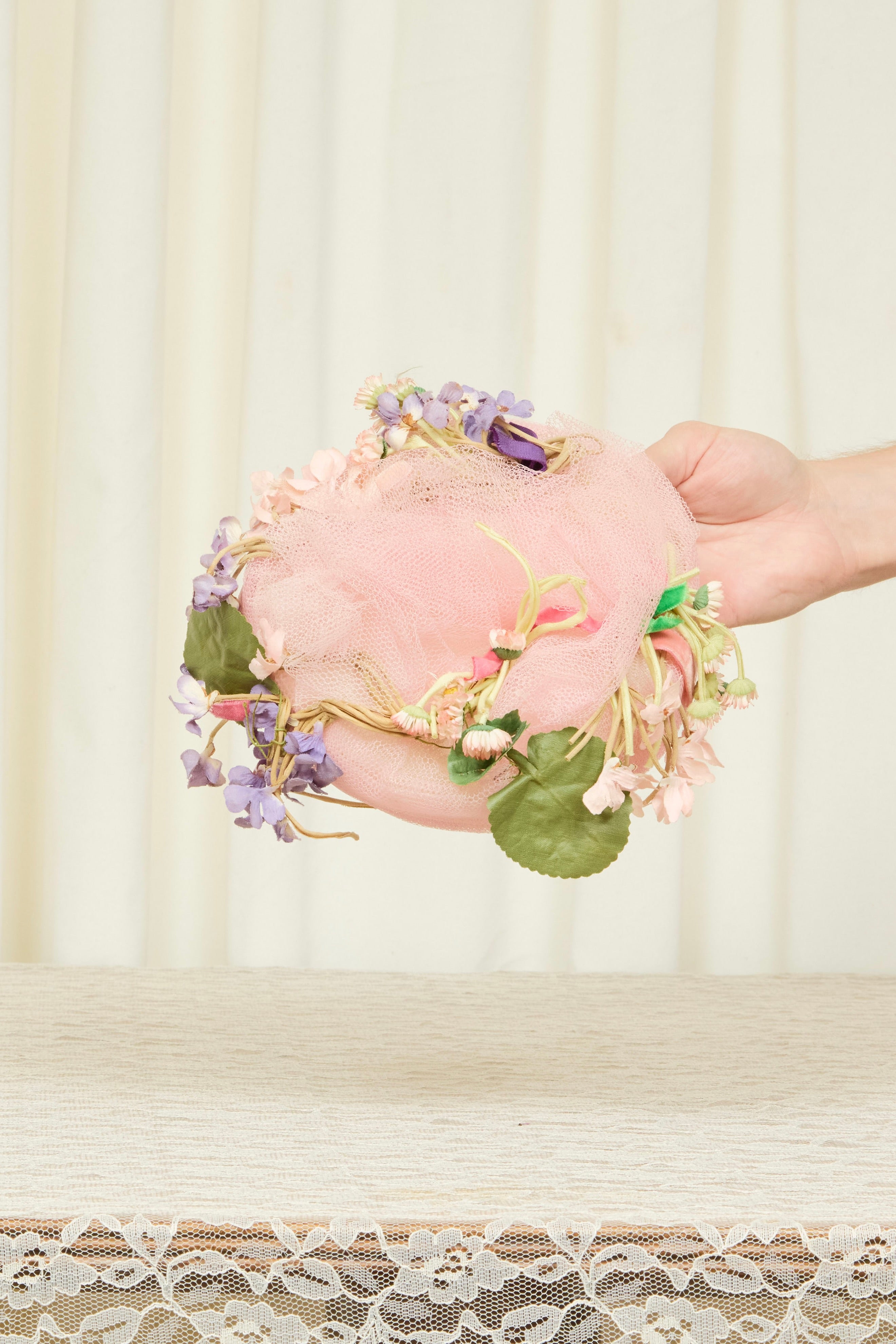 Vintage Floral Millinery Hat