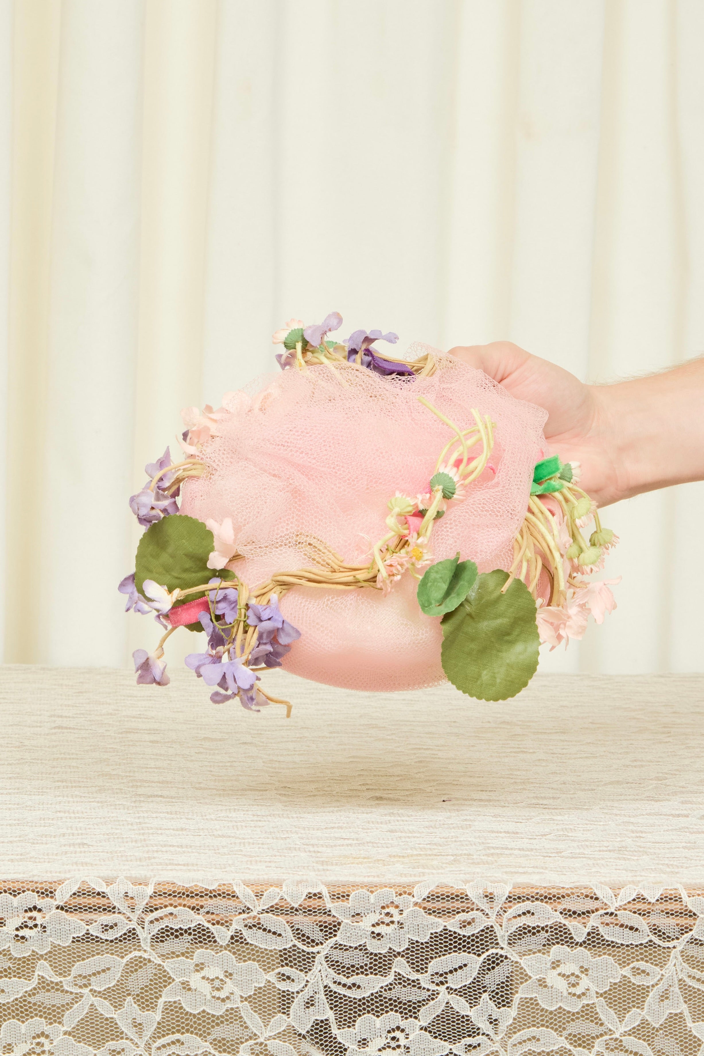 Vintage Floral Millinery Hat