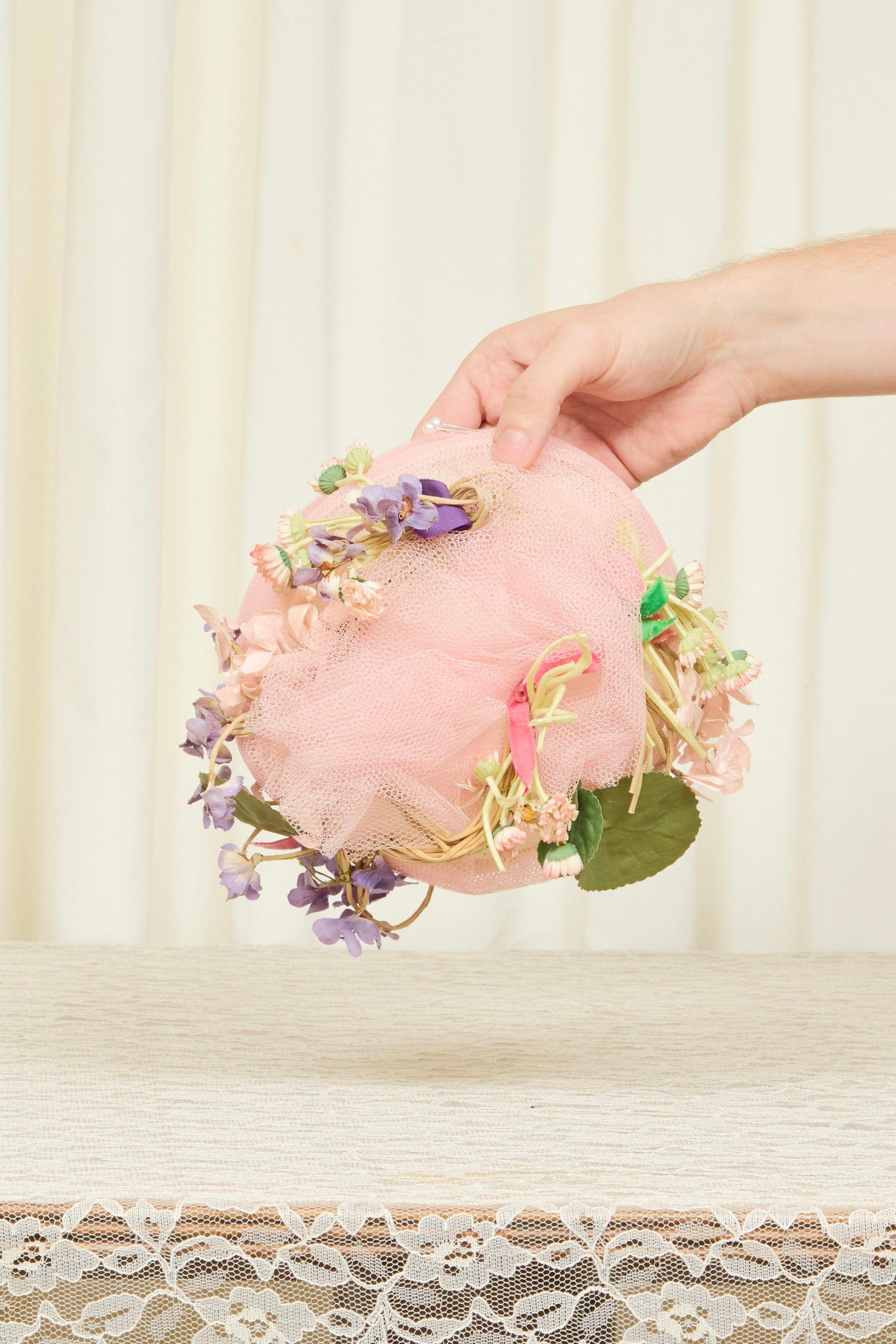 Vintage Floral Millinery Hat