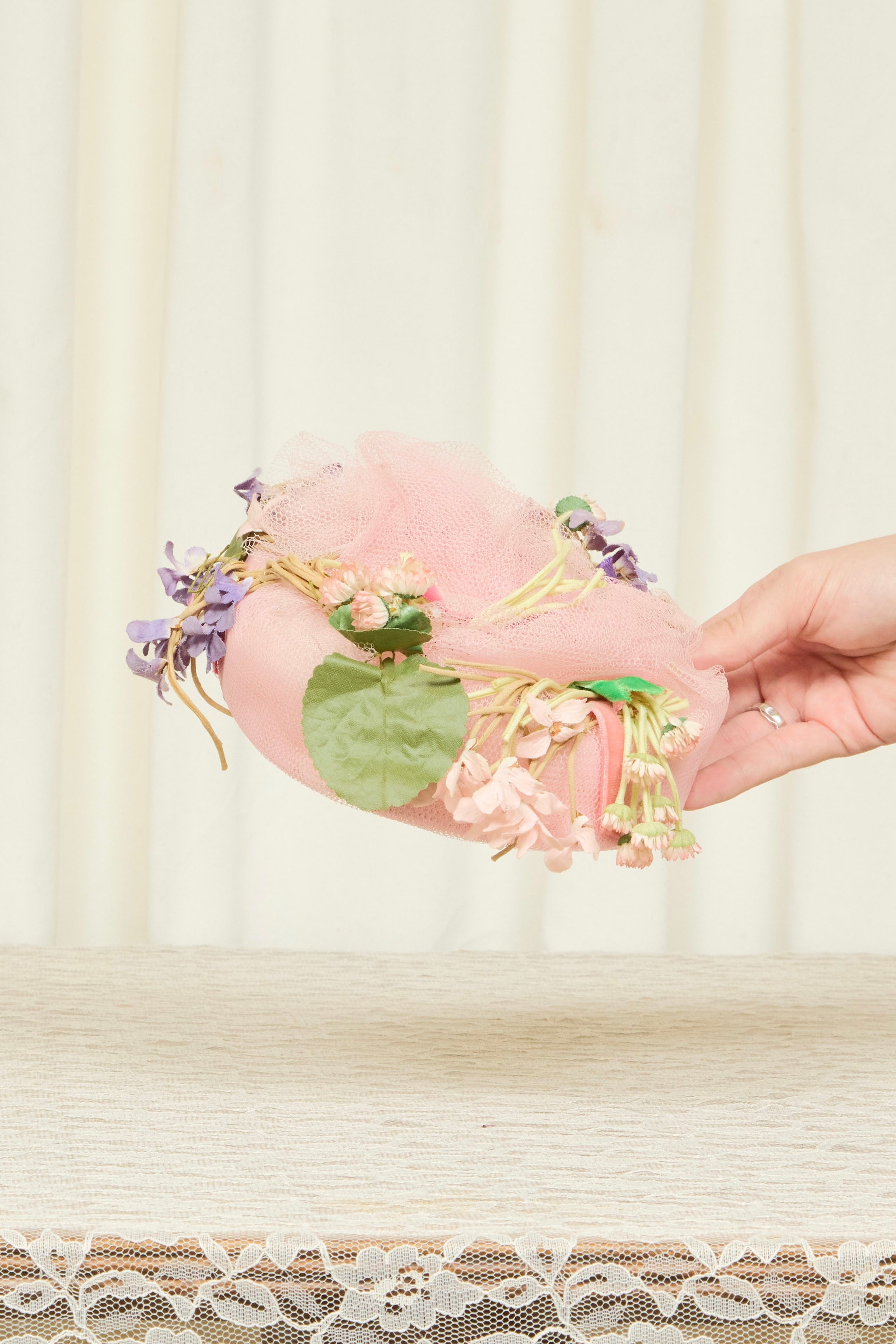 Vintage Floral Millinery Hat