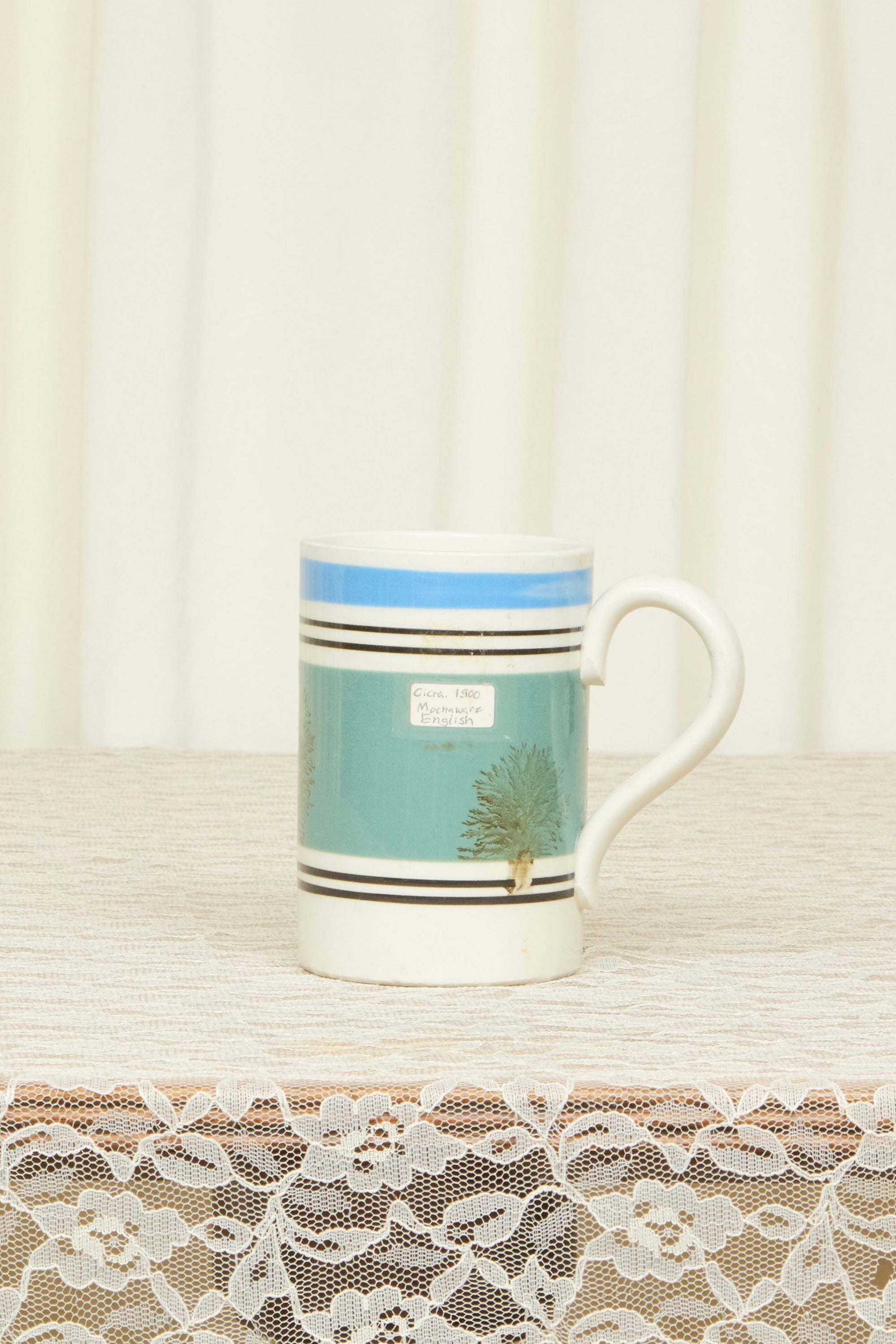 Antique Mocha Ware Painted Tankard Mug