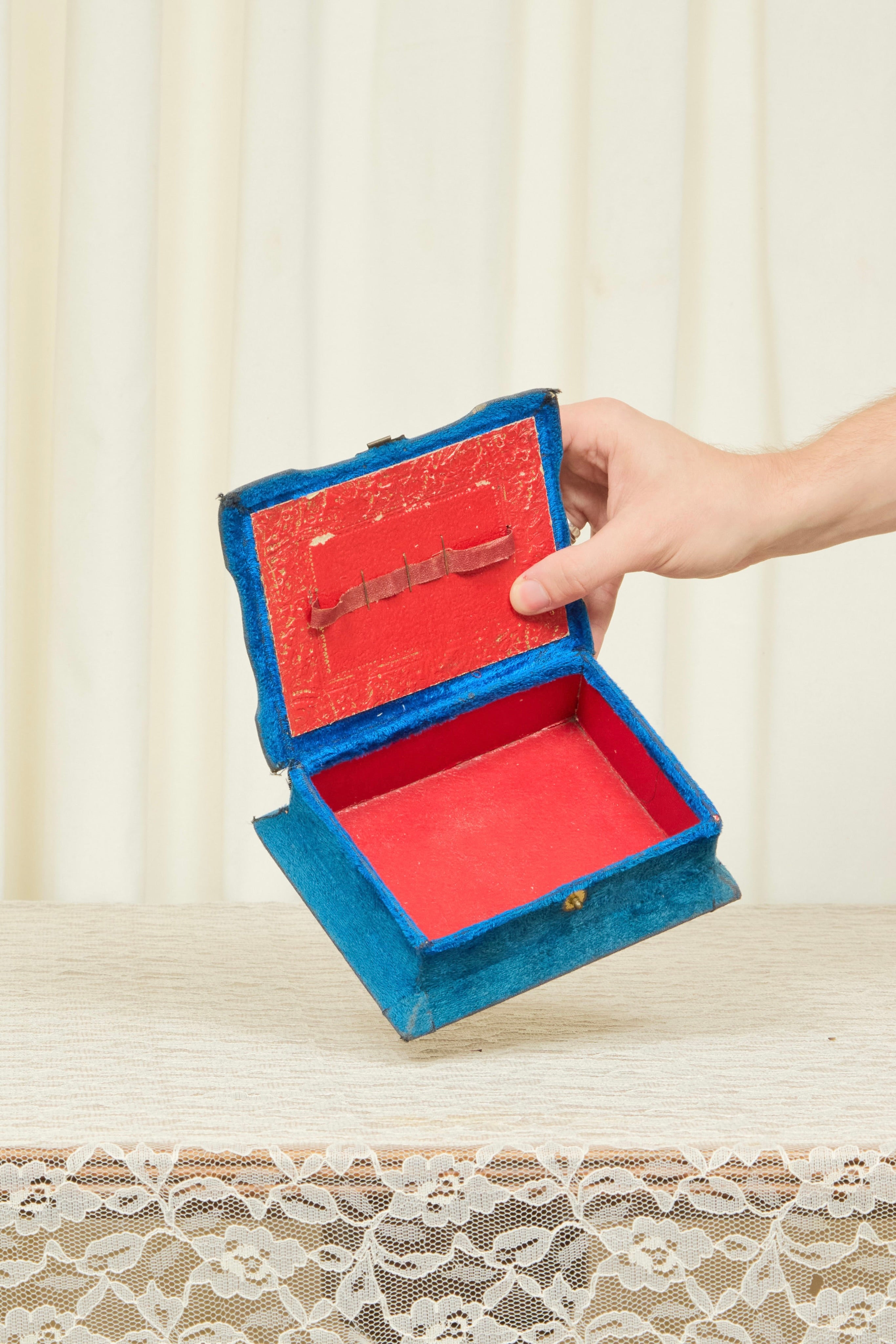 Antique Velvet Trinket/Jewelry Box