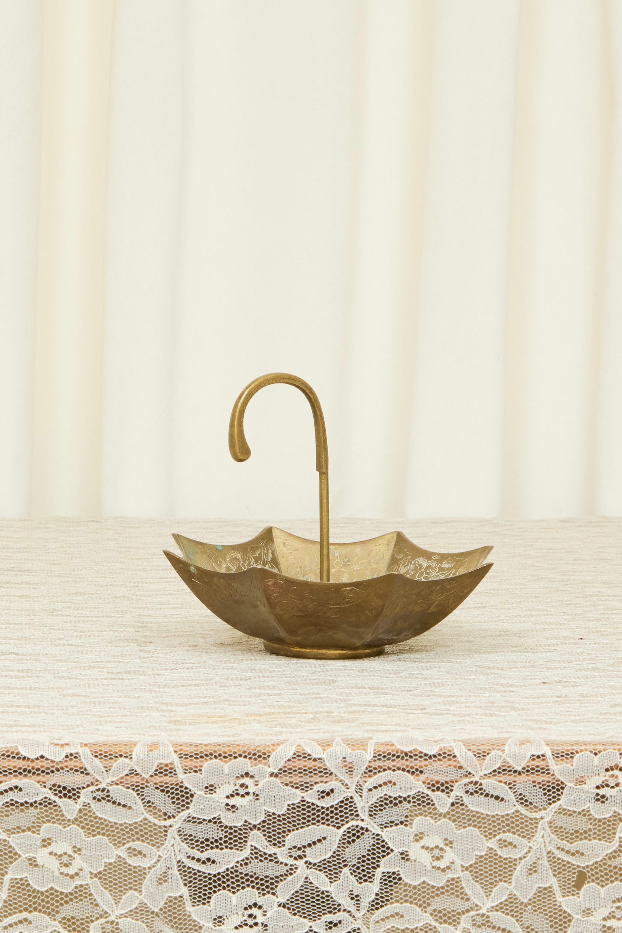 Vintage Brass Umbrella Trinket Dish