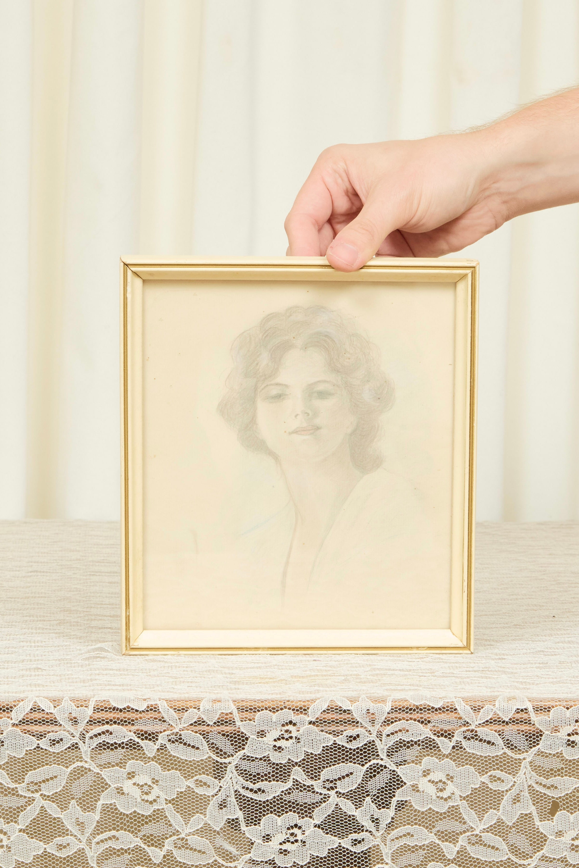 Vintage Pastel Portrait of a Woman