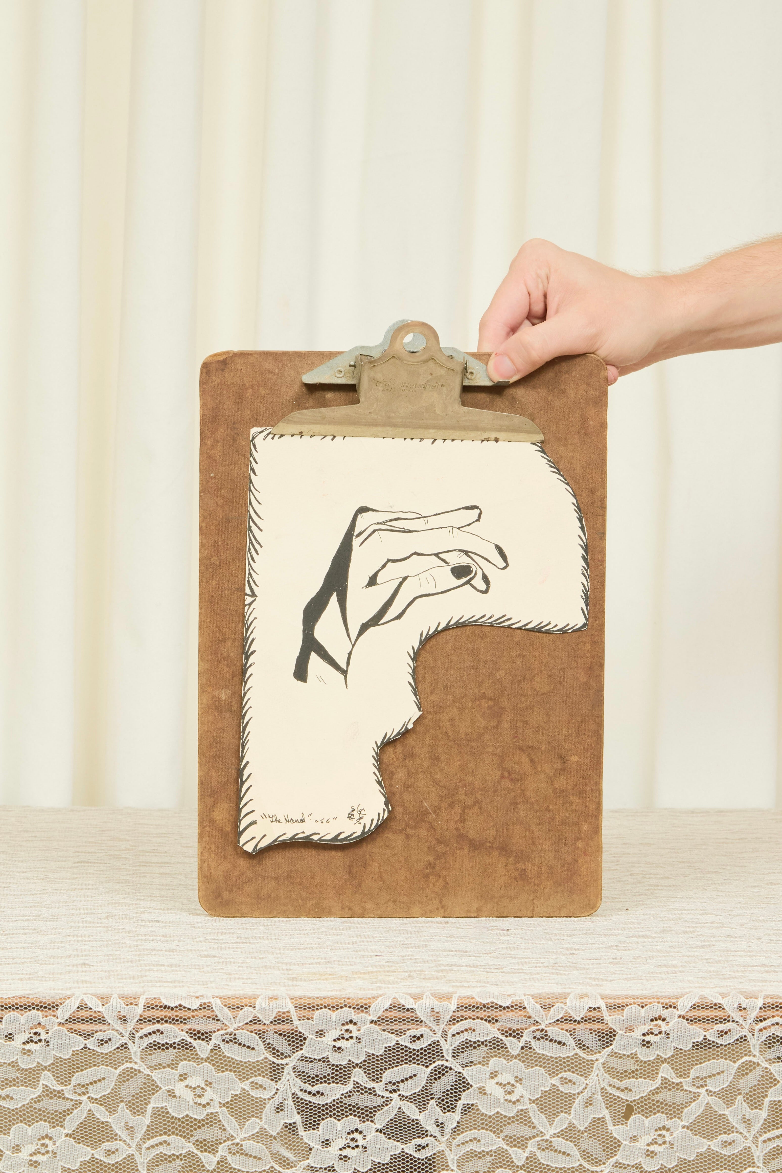 Vintage Hand on Clipboard Wall Art