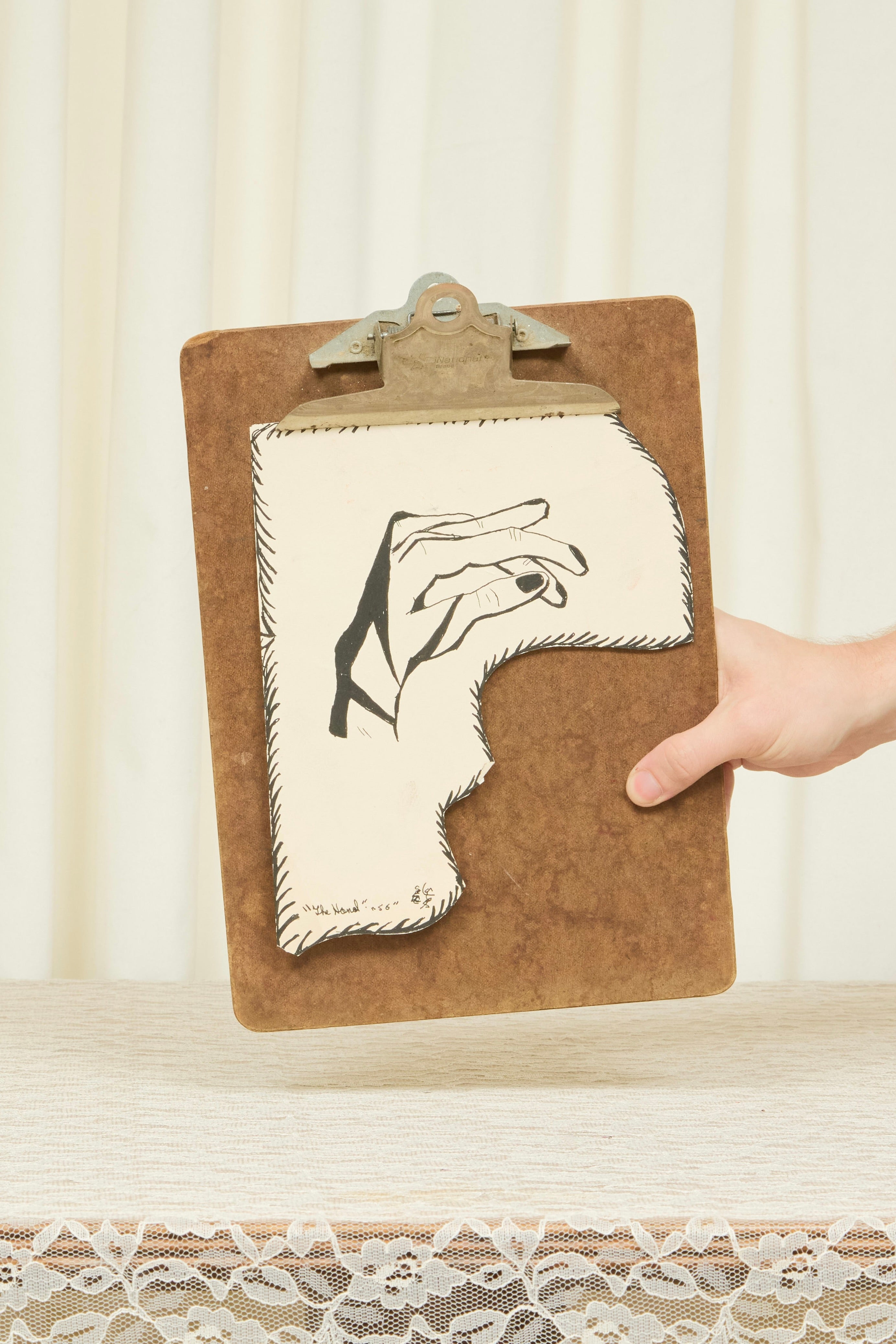 Vintage Hand on Clipboard Wall Art