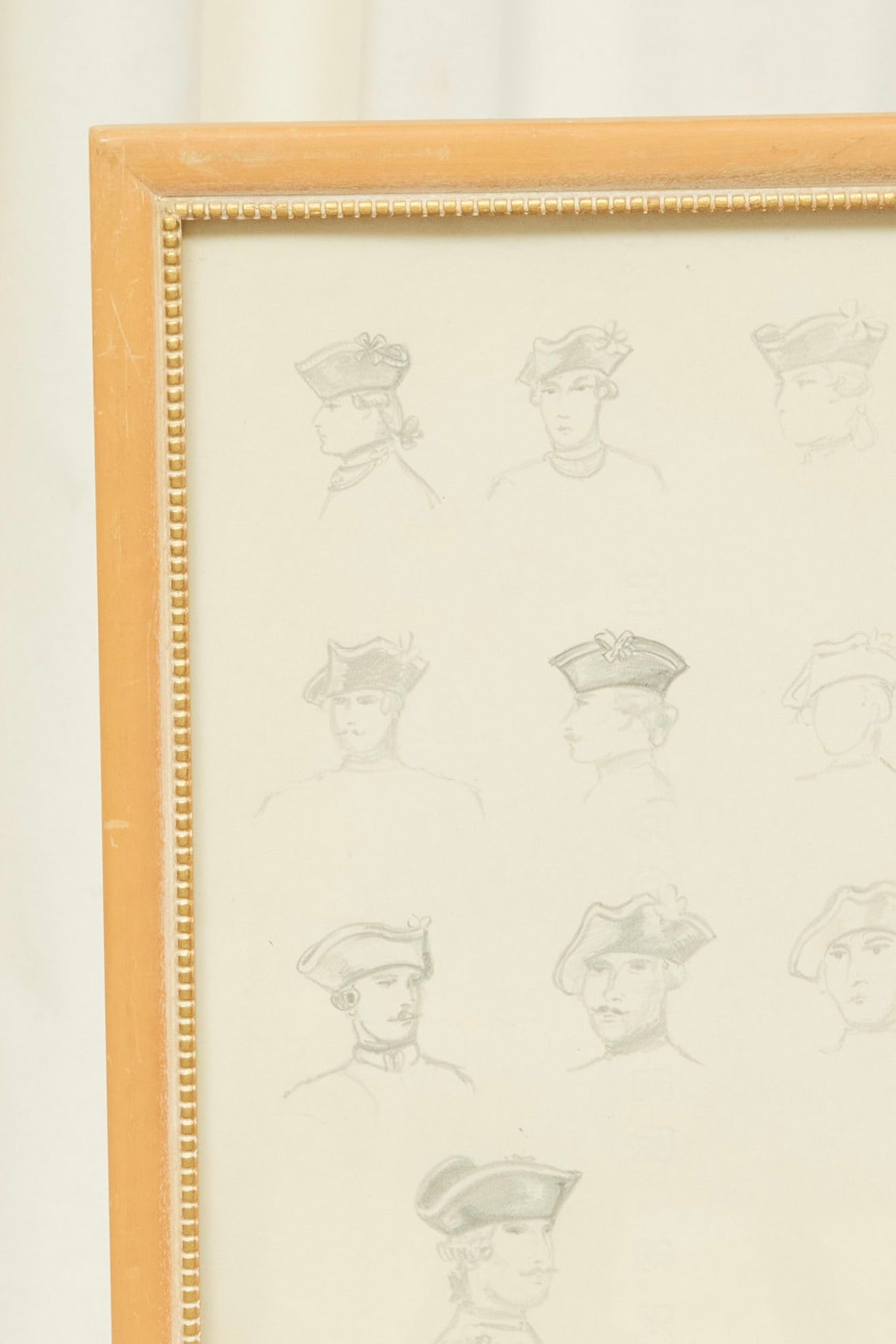 Vintage French Military Hat Drawing