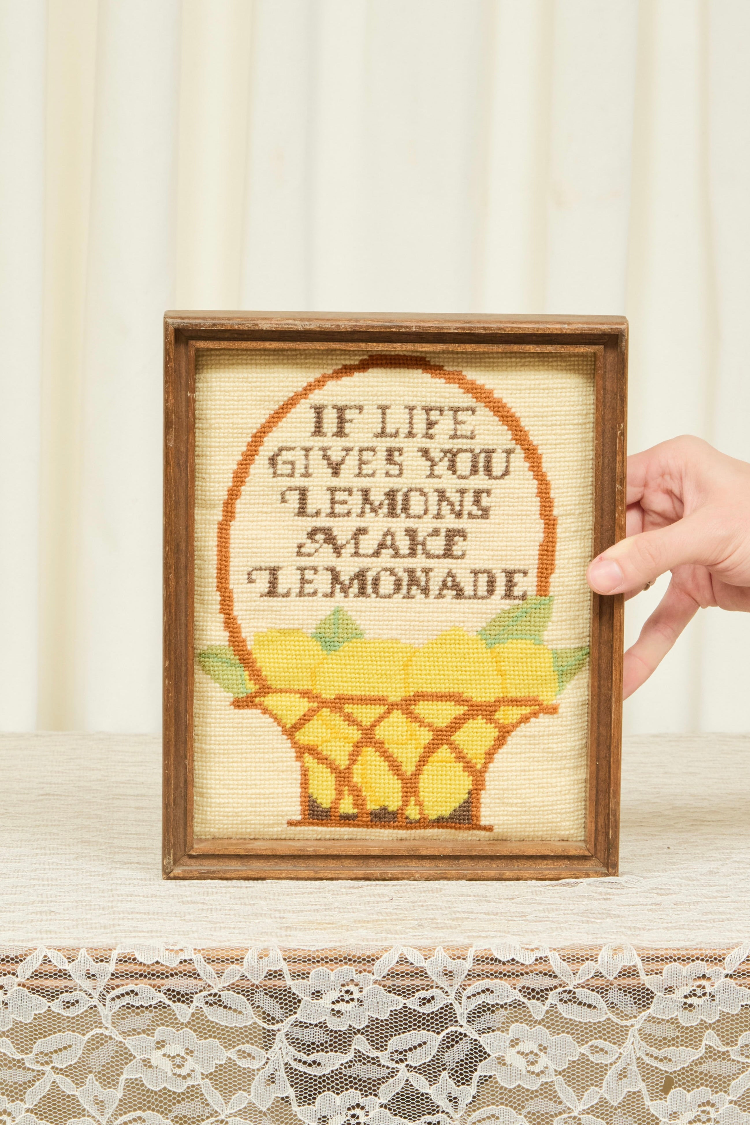 Vintage "Life Gives you Lemons" Needlepoint