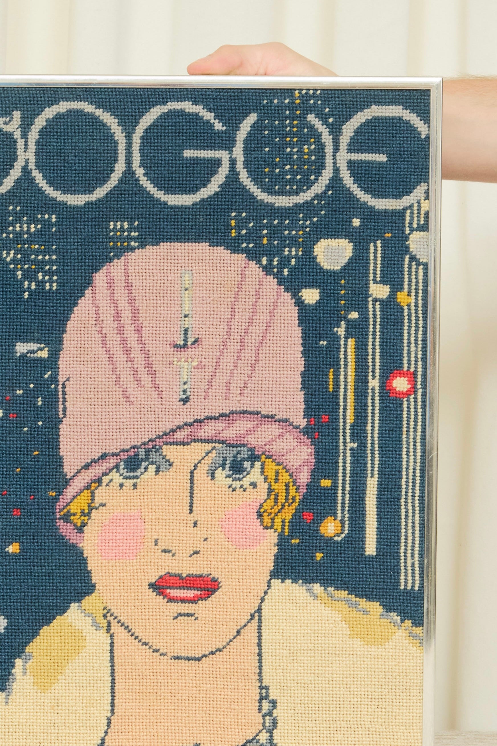 Vintage "Vogue" Framed Needlepoint