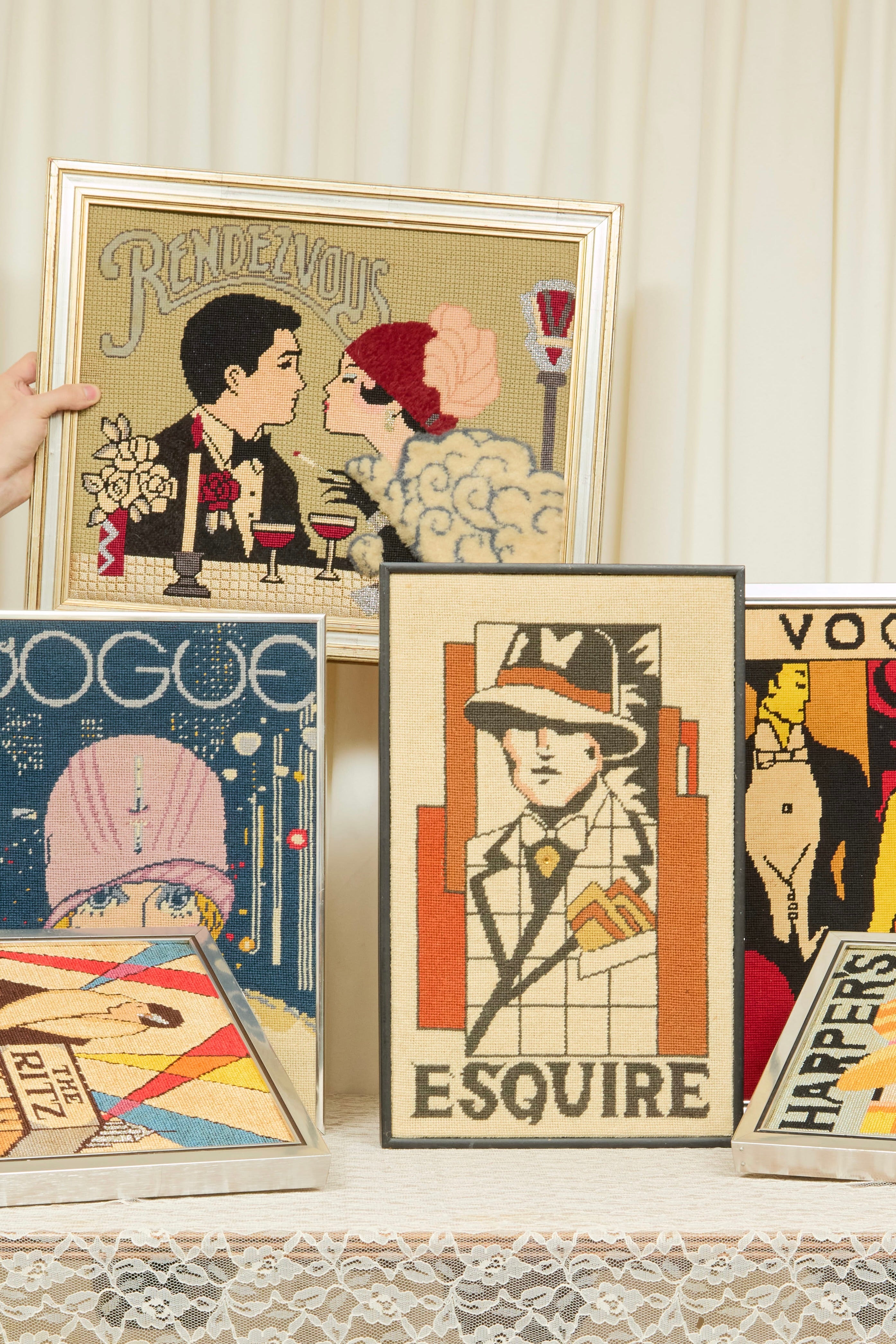 Vintage "Vogue" Framed Needlepoint