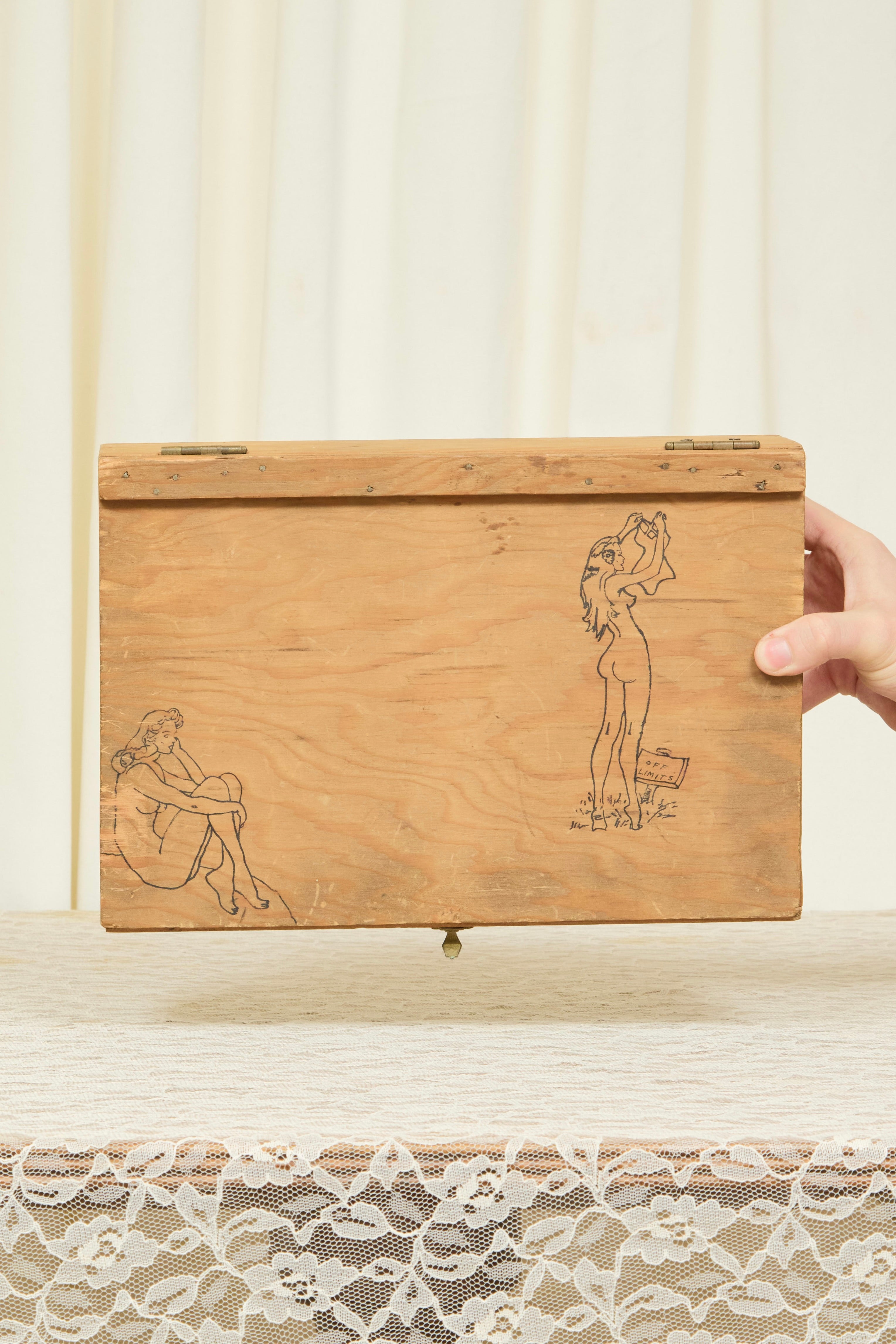 Vintage Pinup Wooden Box
