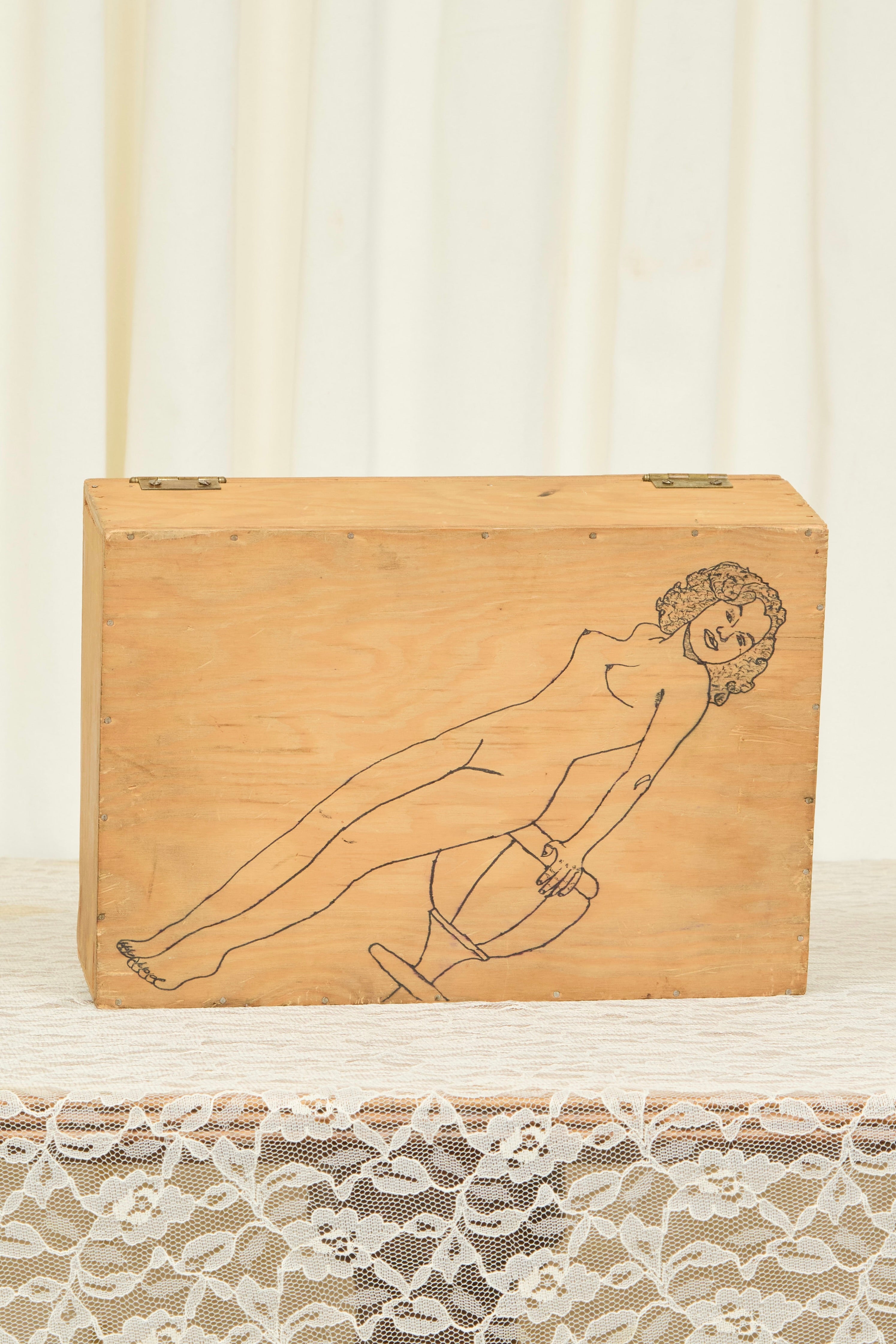 Vintage Pinup Wooden Box