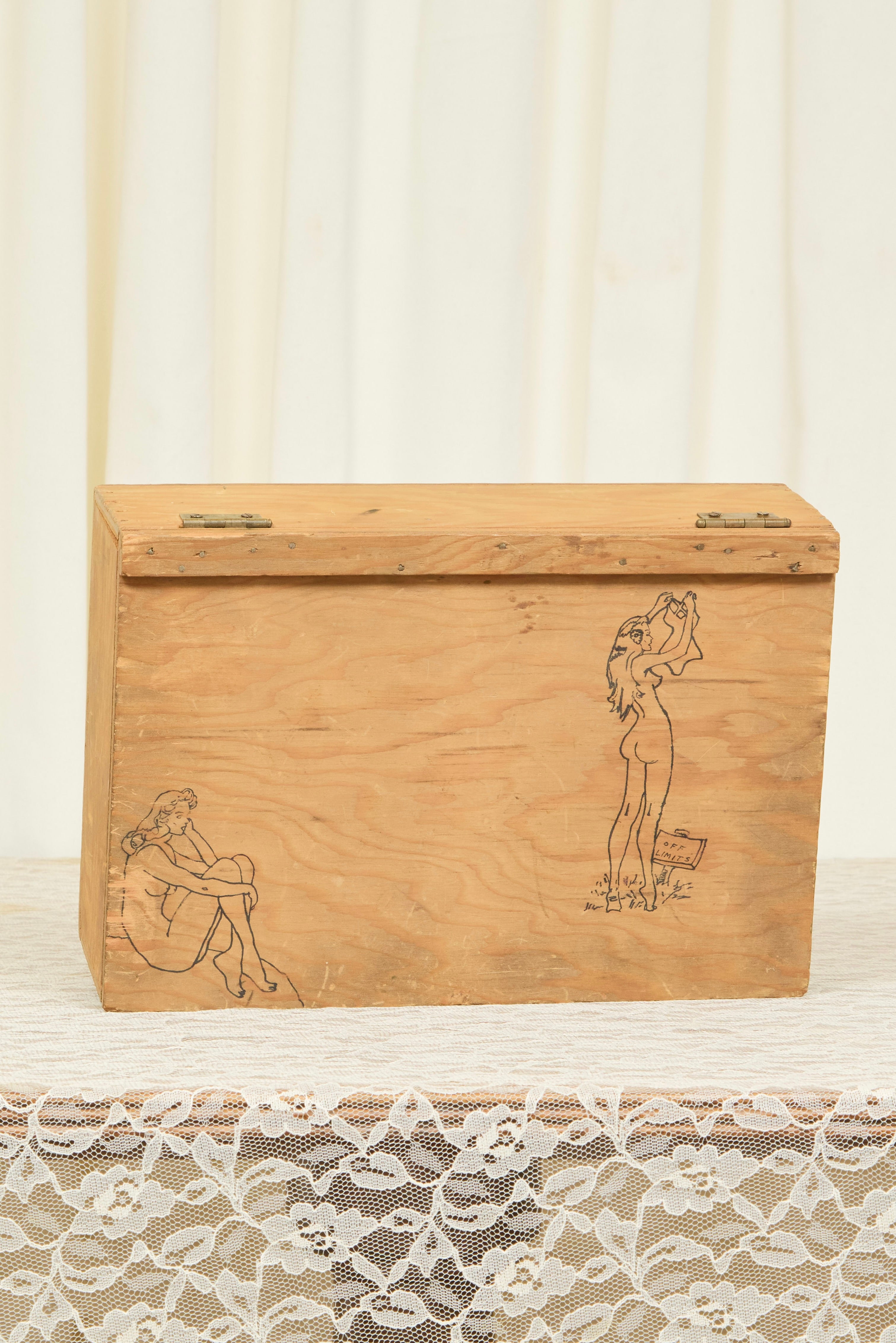Vintage Pinup Wooden Box