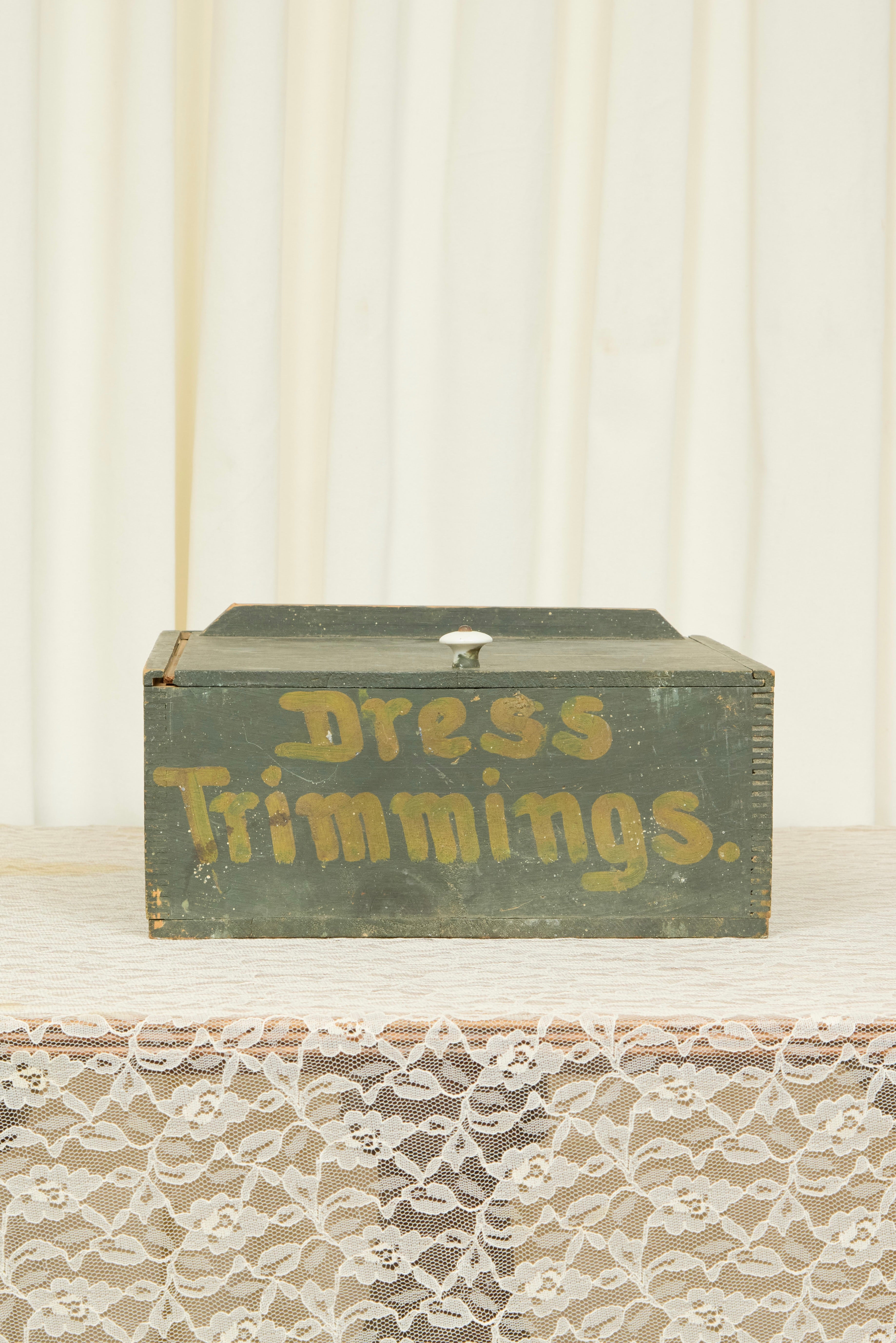 Vintage "Dress Trimmings" Wooden Box