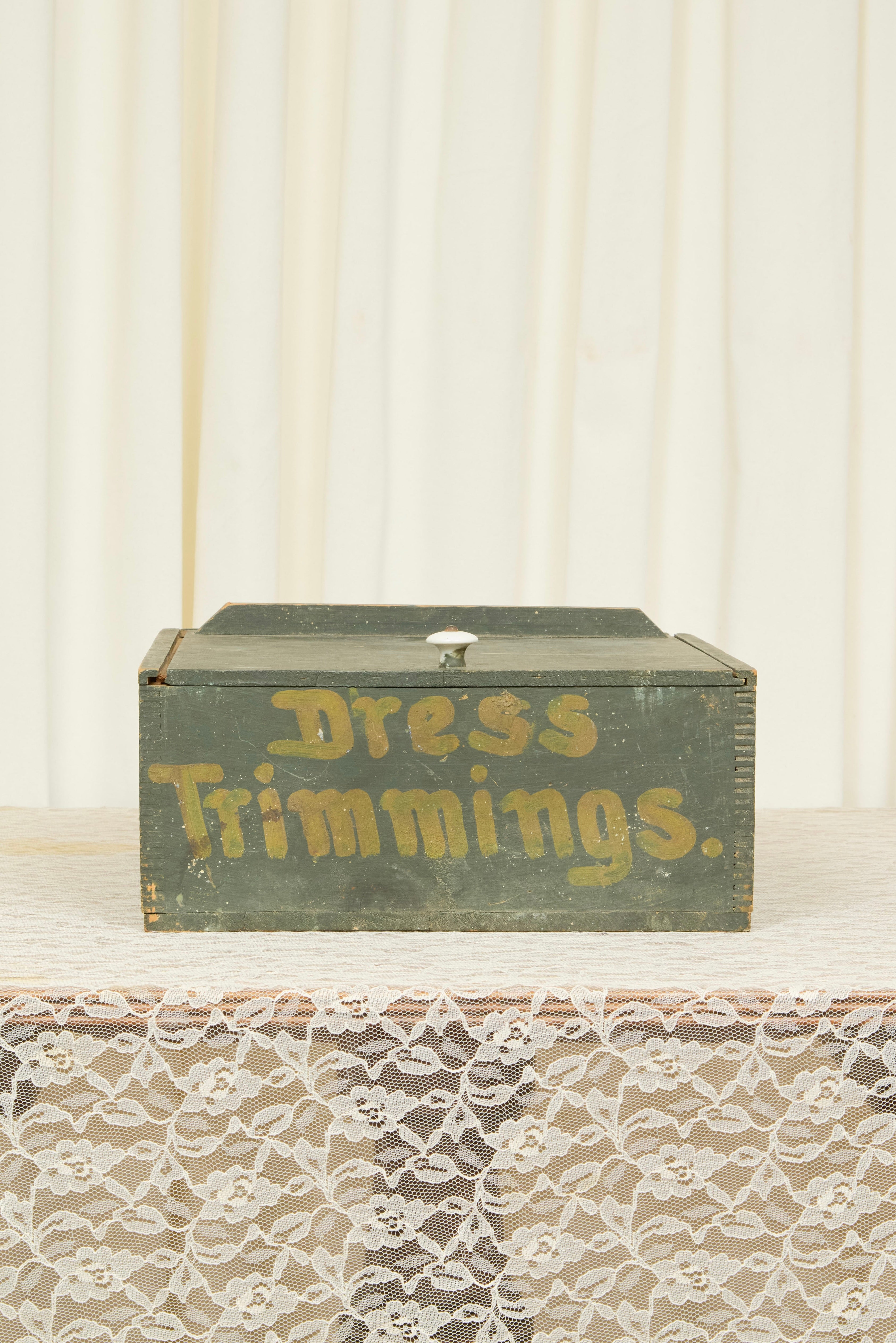 Vintage "Dress Trimmings" Wooden Box