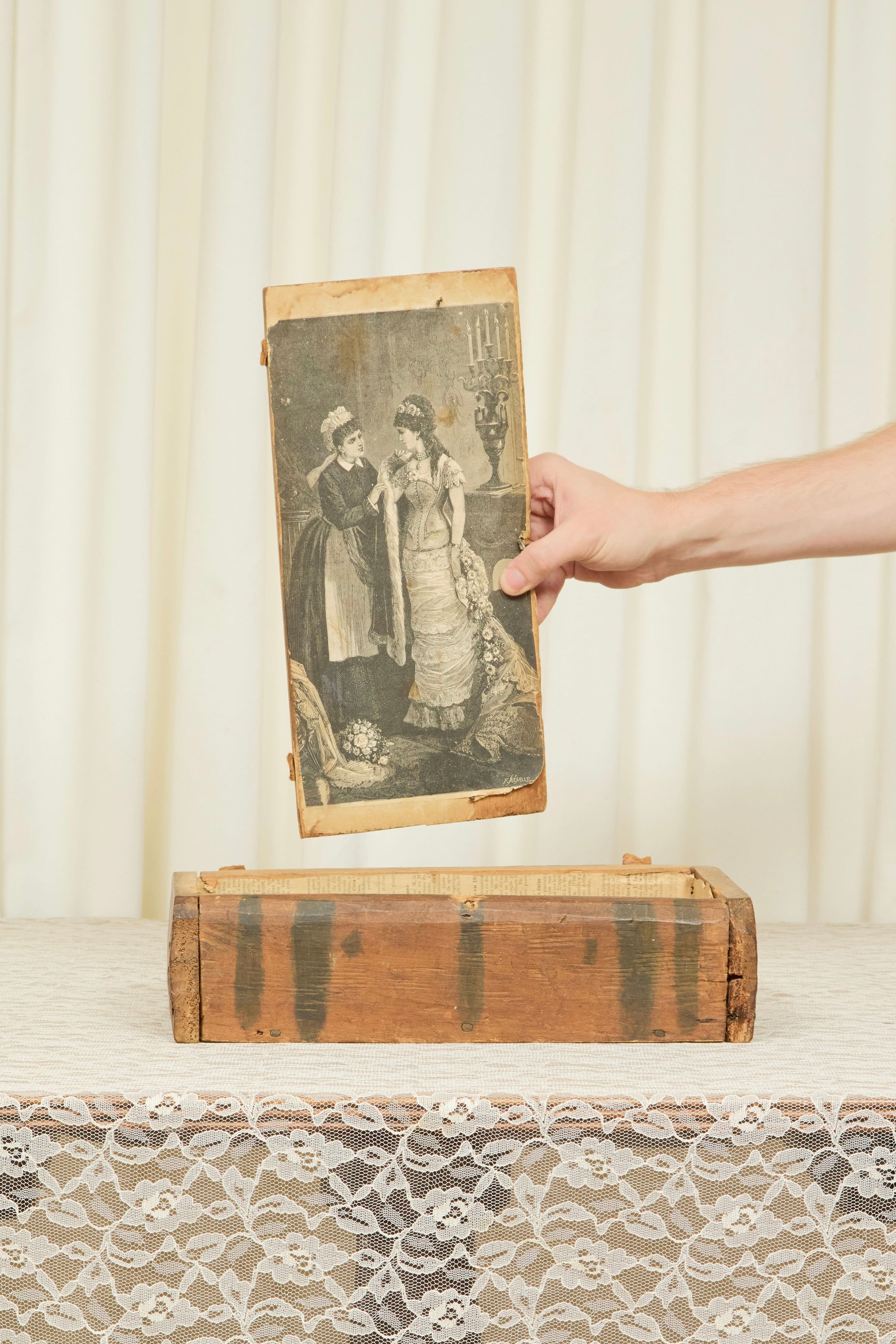 Antique Painted Wood Box