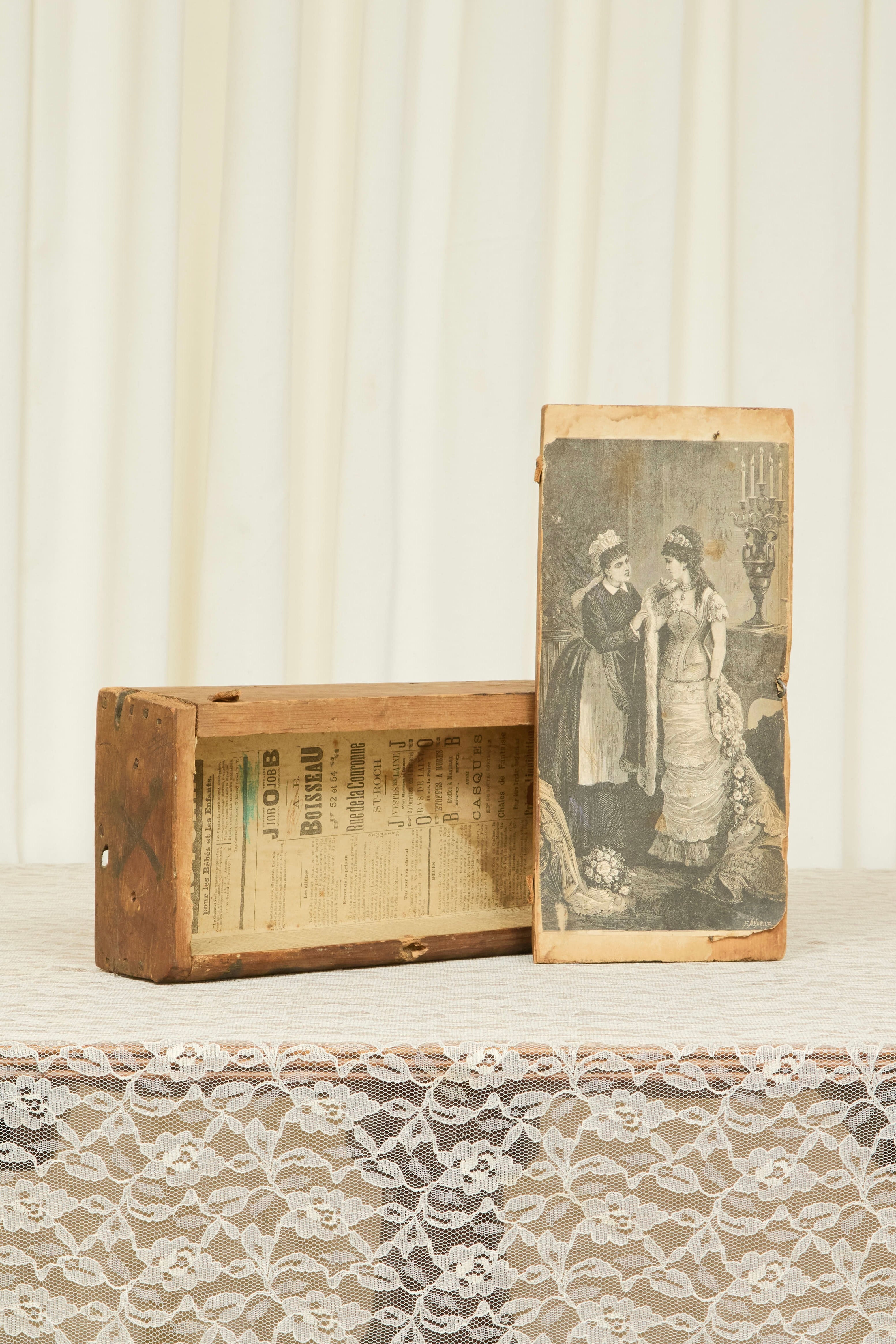 Antique Painted Wood Box