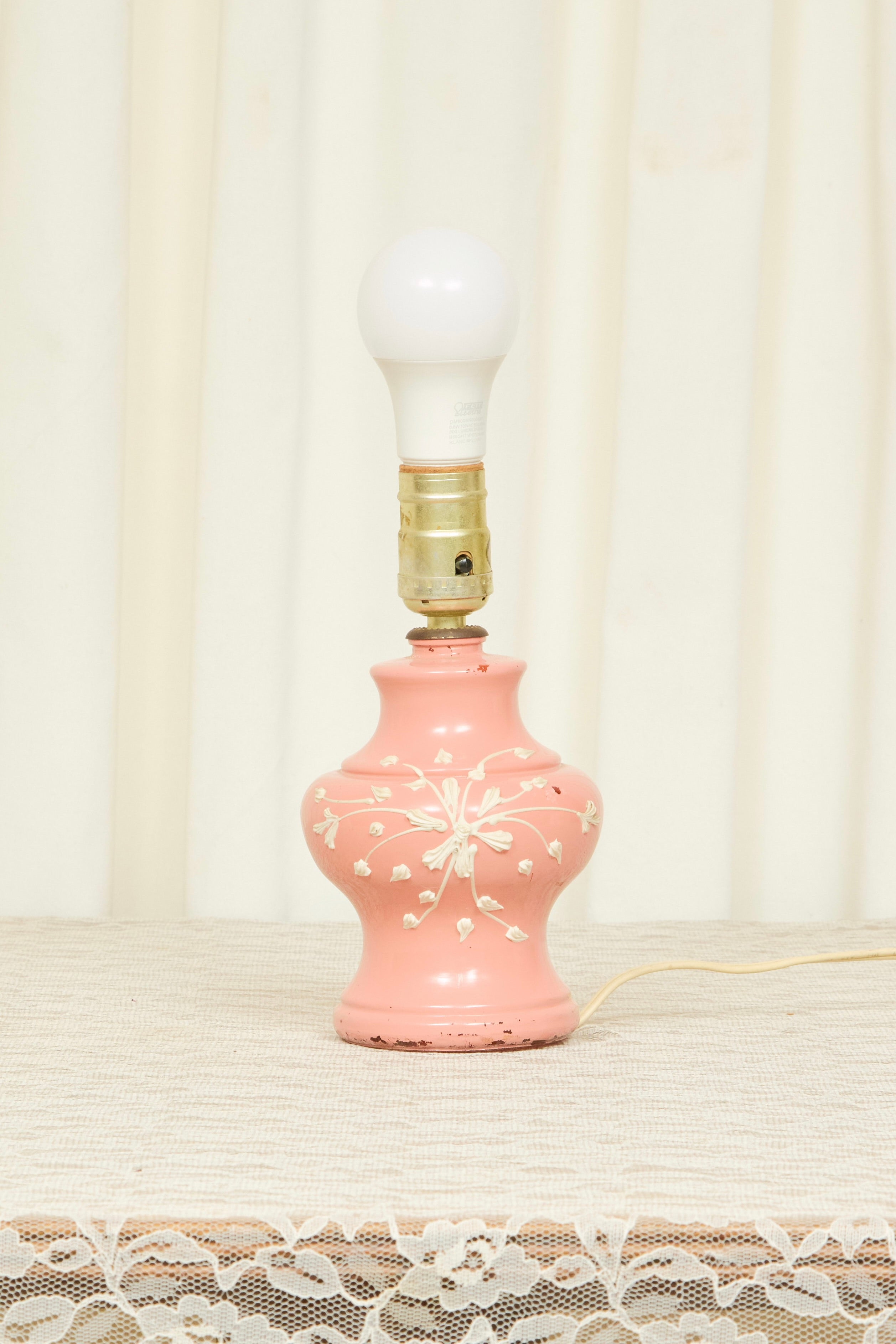 Vintage Painted Boudoir Lamp