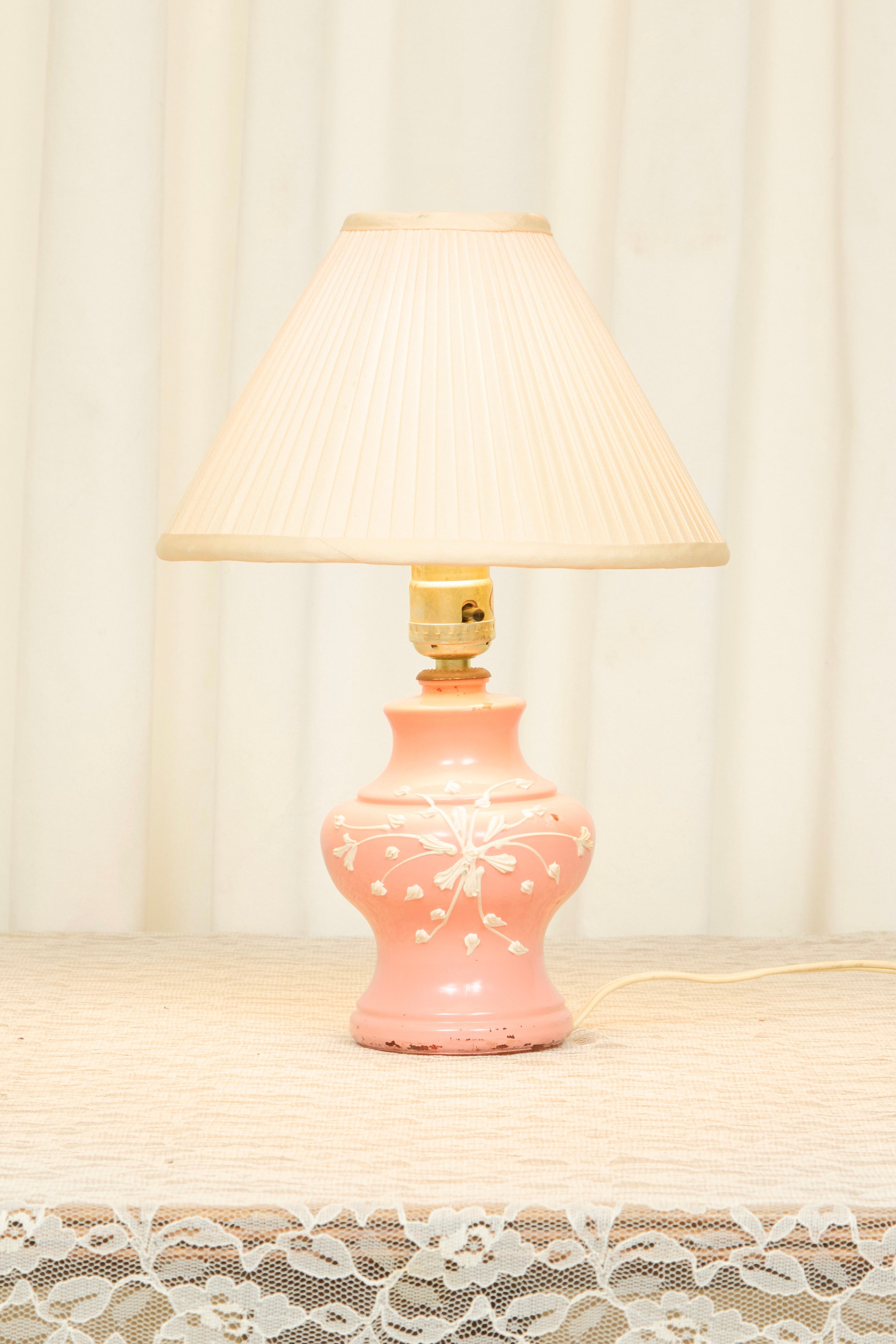 Vintage Painted Boudoir Lamp
