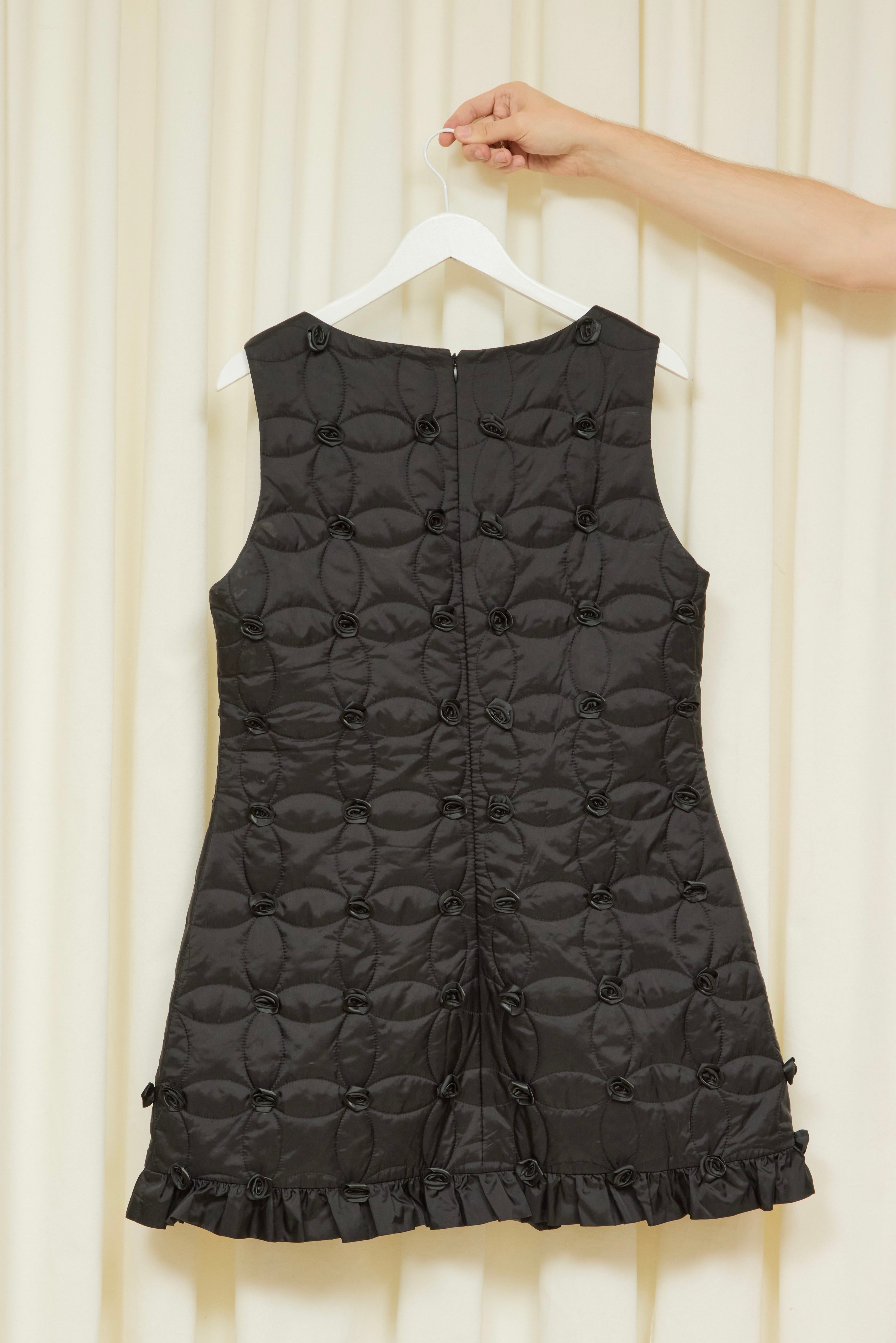 SAMPLE Pippin Quilted Rosette Mini Dress 4 L/XL