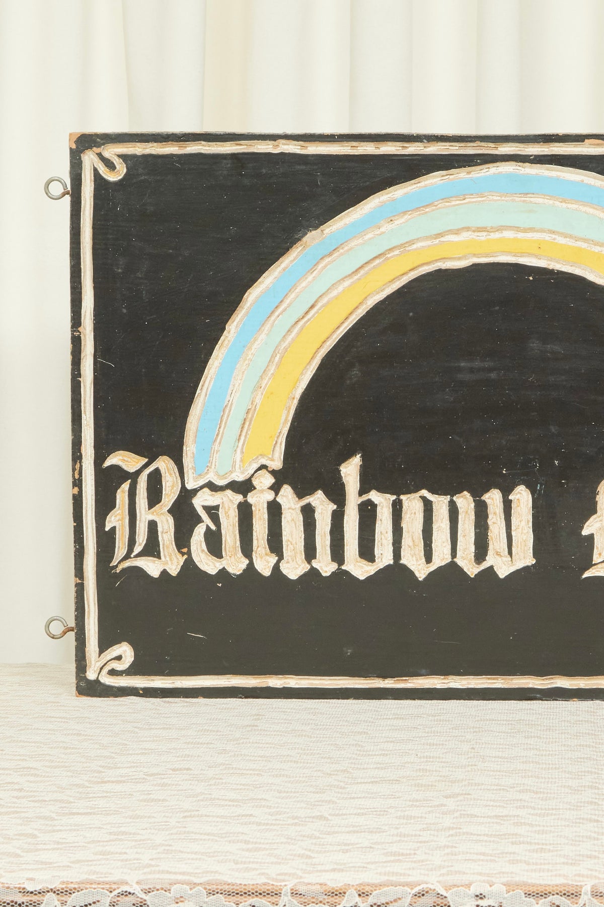 Vintage "Rainbow Manor" Carved Sign