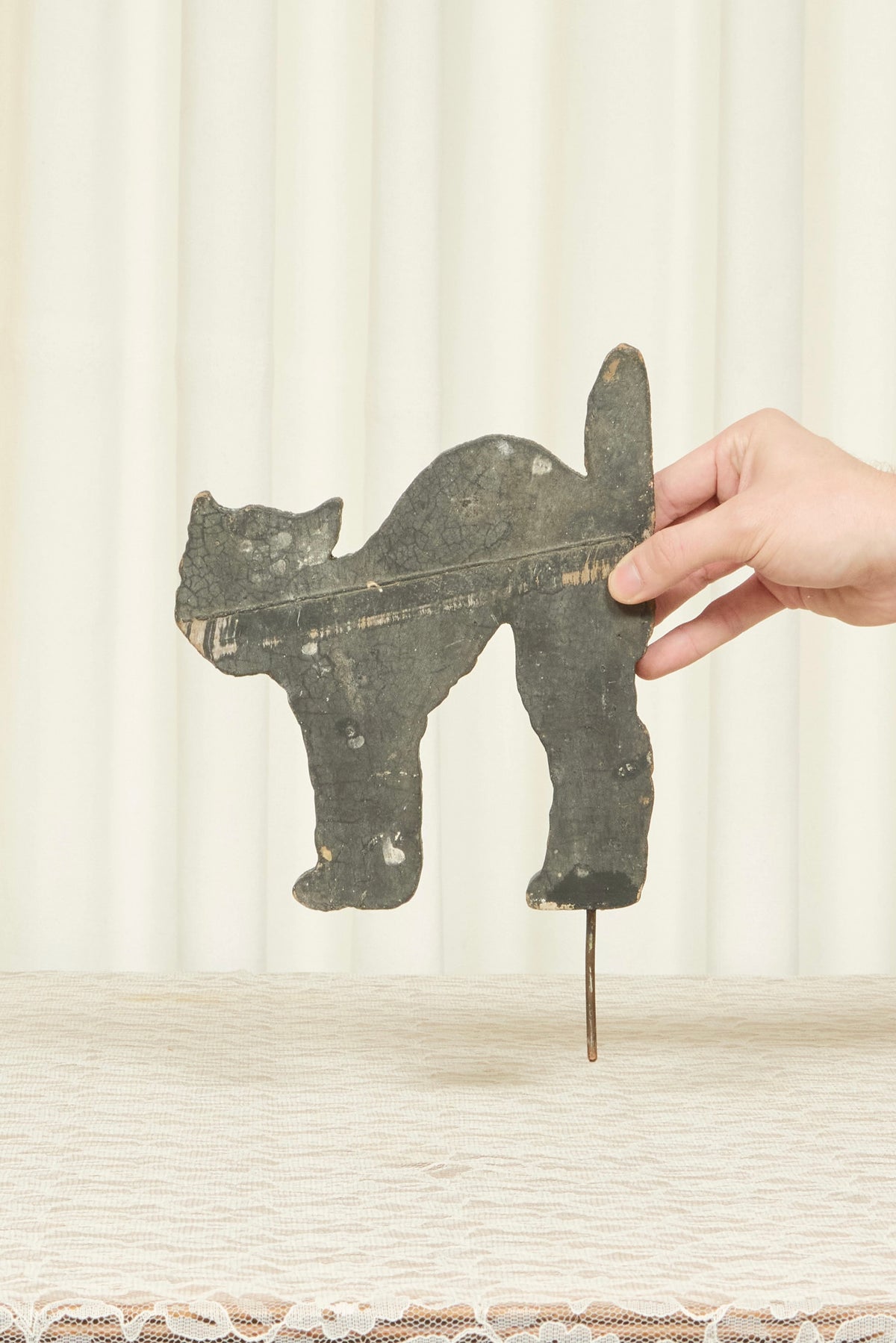 Vintage Folk Art Cat Lawn Ornament