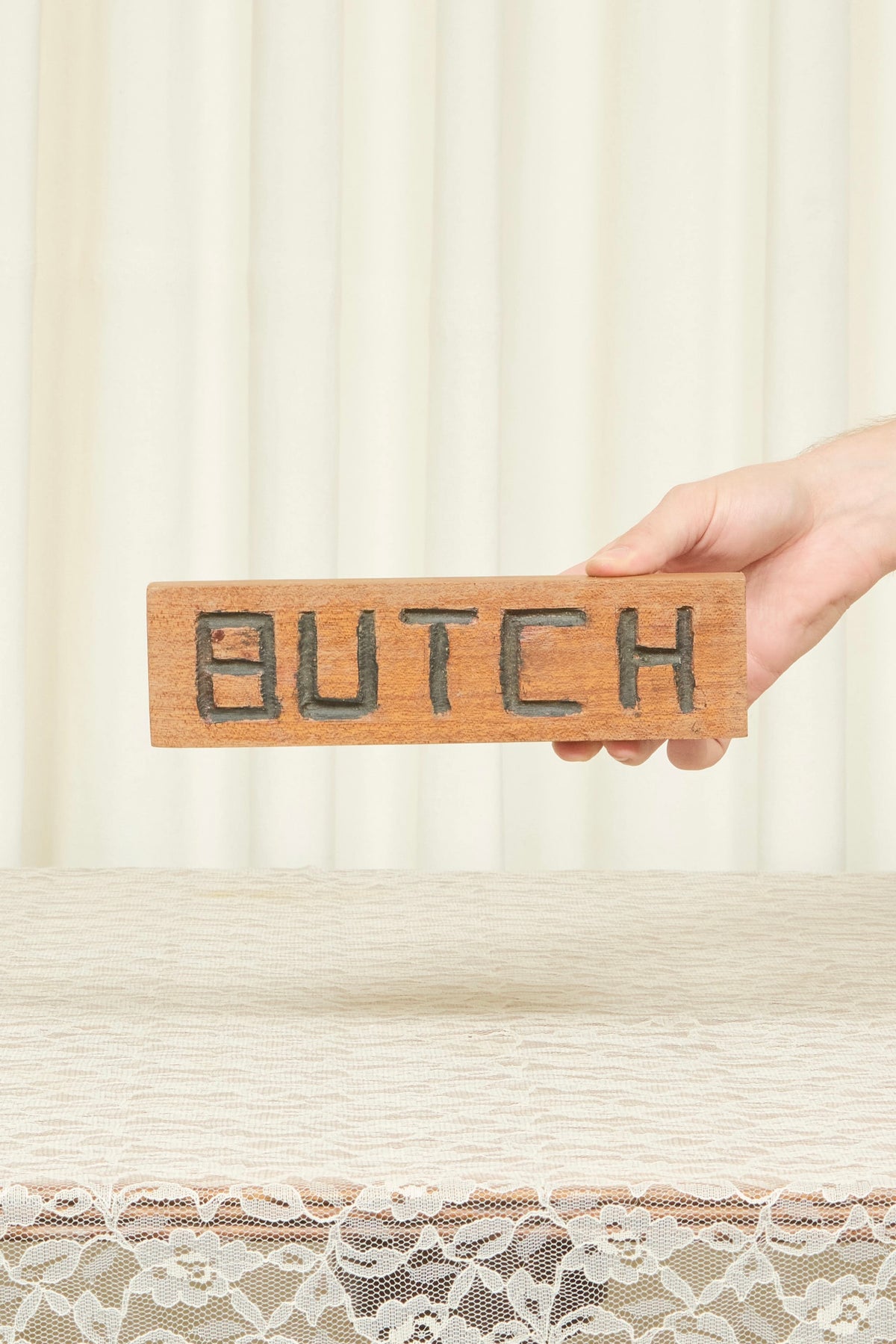 Vintage "Butch" Carved Wood Sign