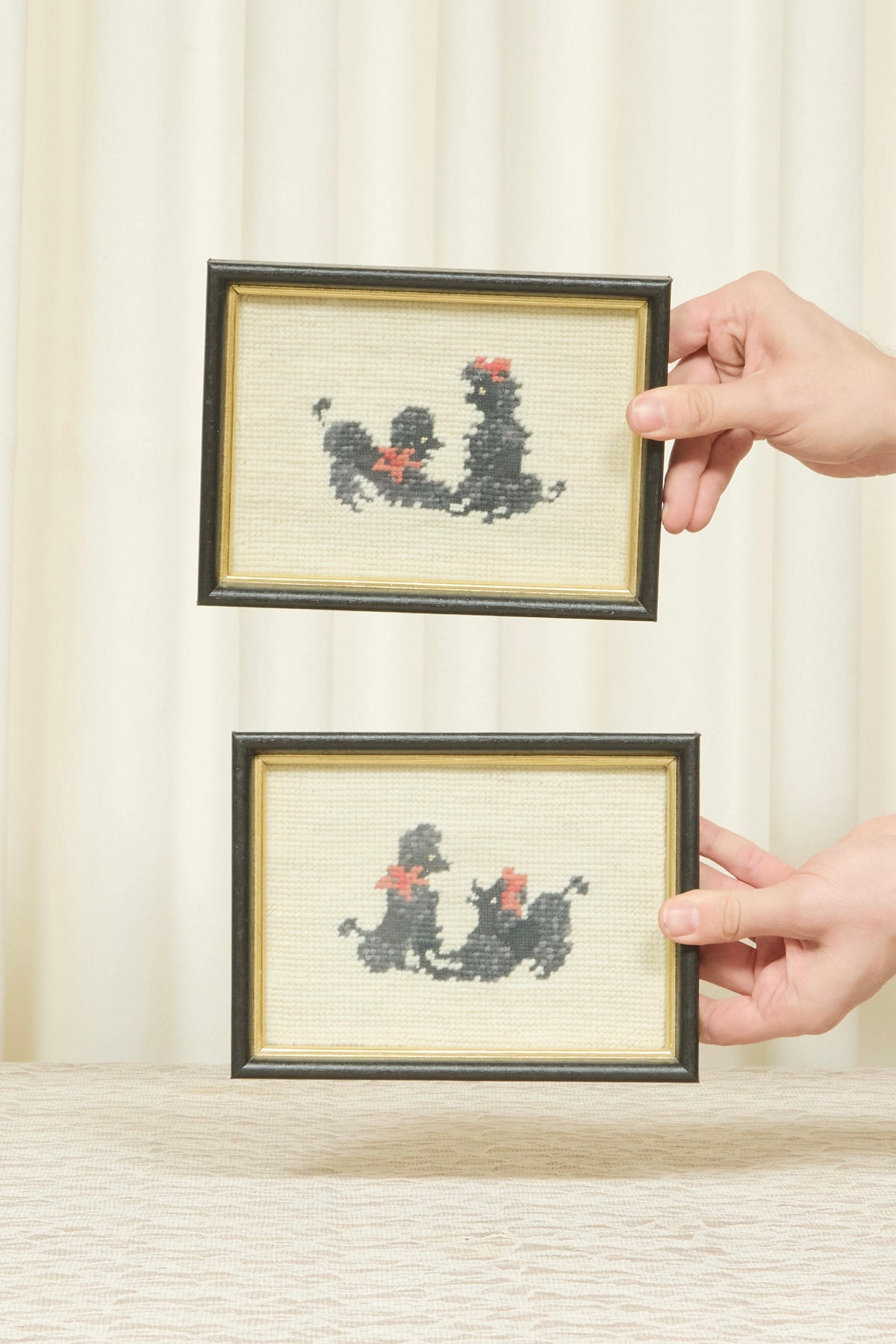 Vintage Poodle Needlepoints Set/2
