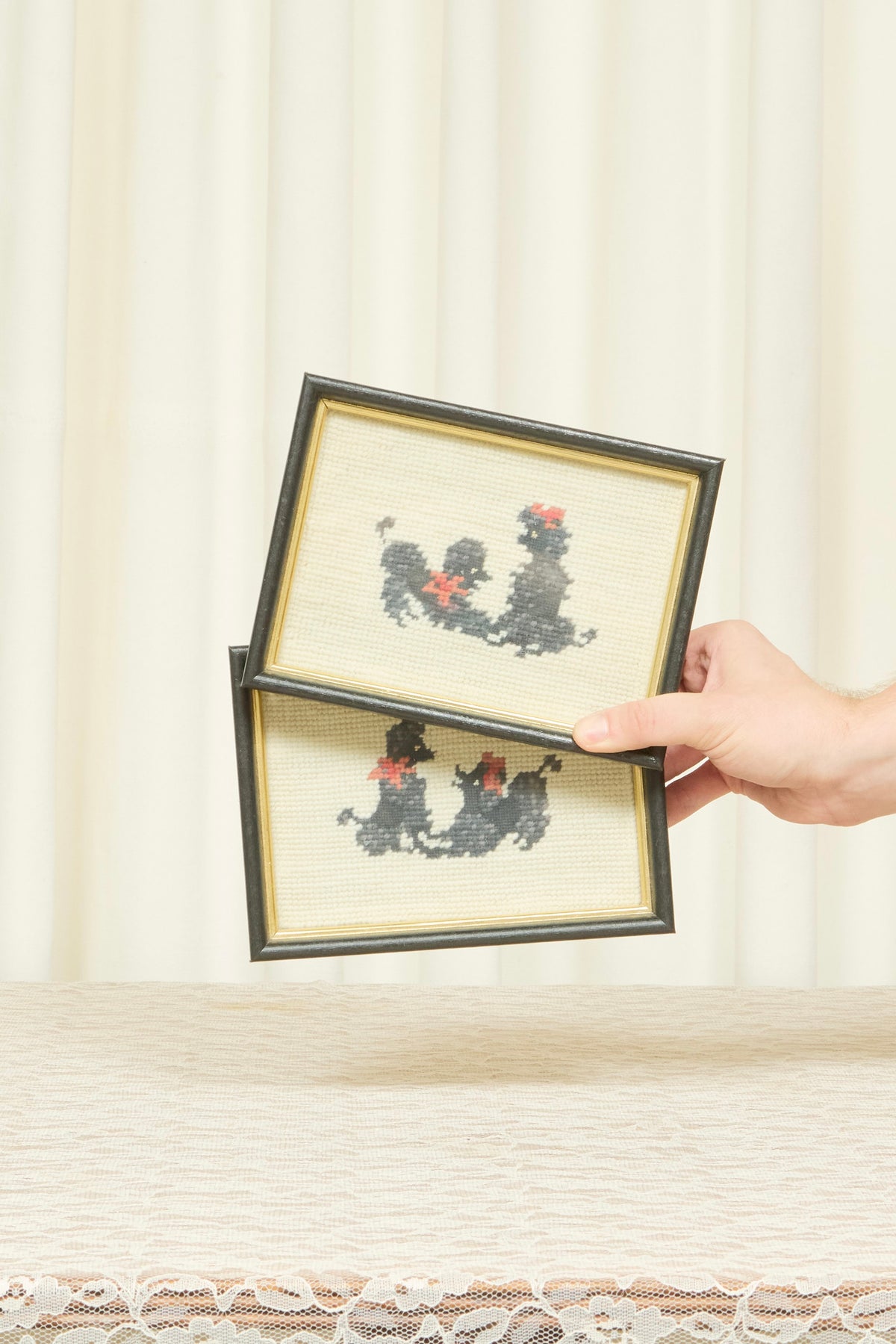 Vintage Poodle Needlepoints Set/2