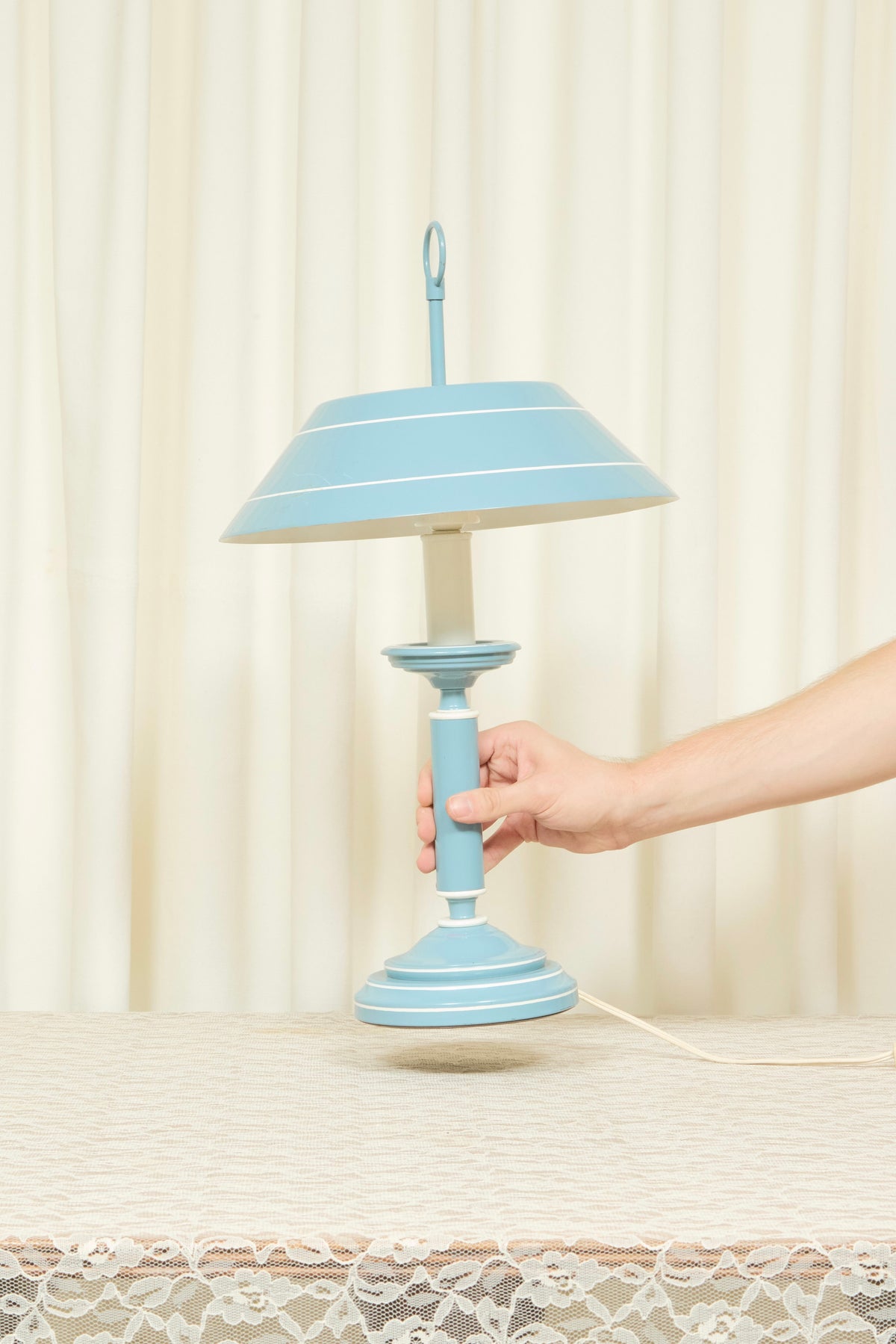 Vintage Striped Metal Lamp