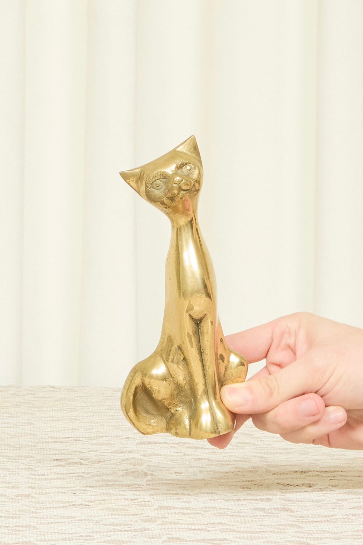 Vintage Brass Cat Figurine