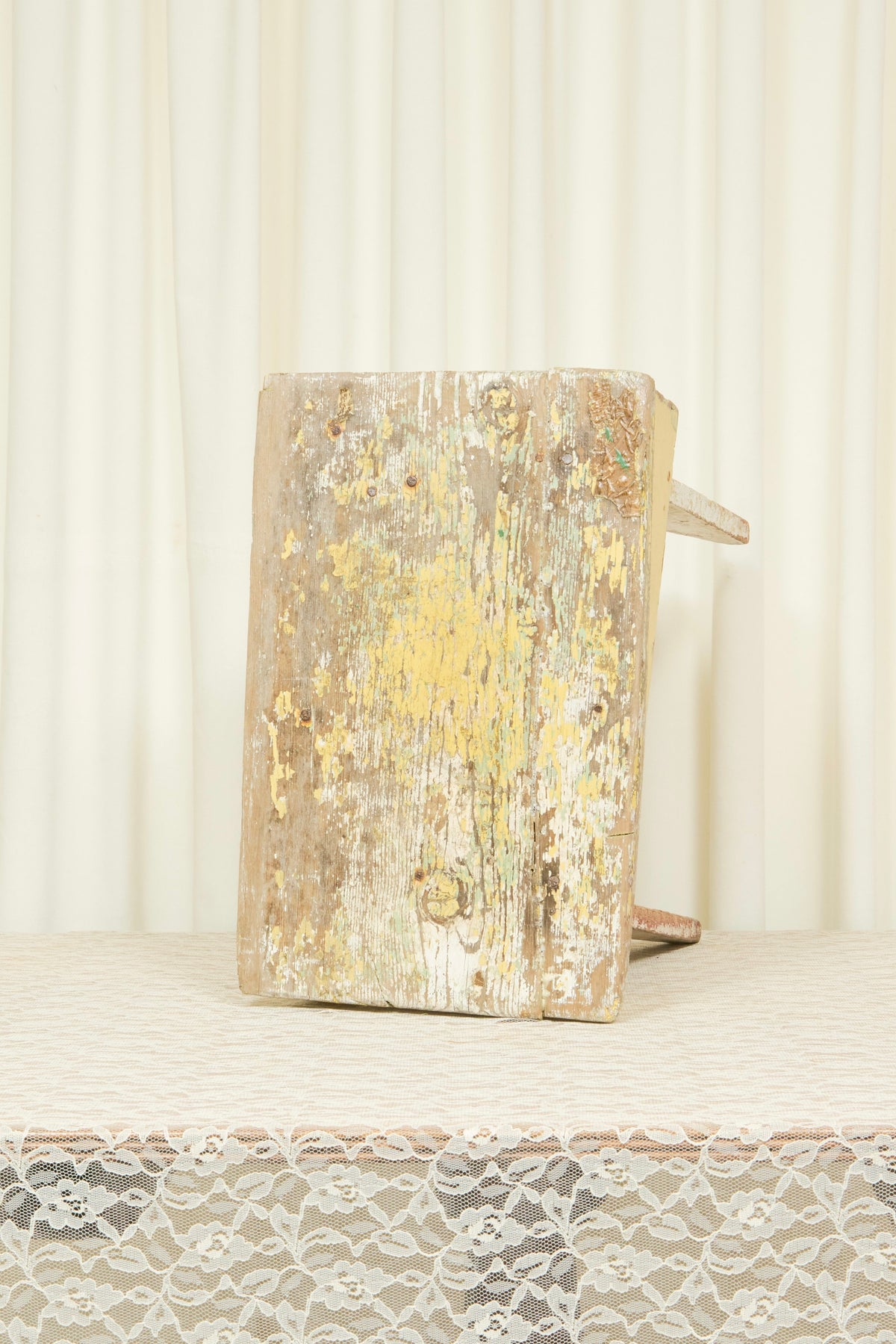 Vintage Primitive Chippy Stool/Side Table