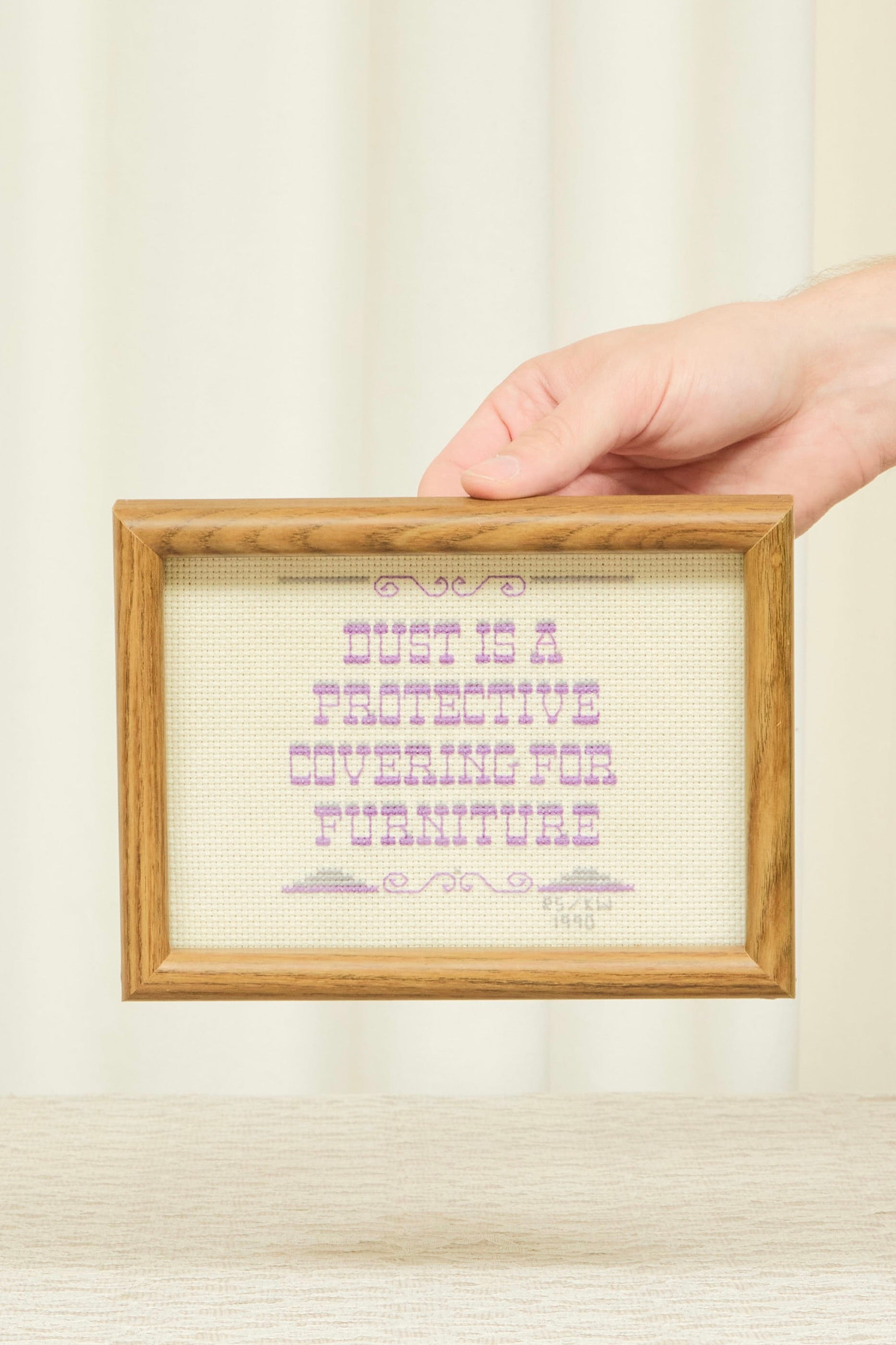 Vintage "Dust" Framed Cross Stitch