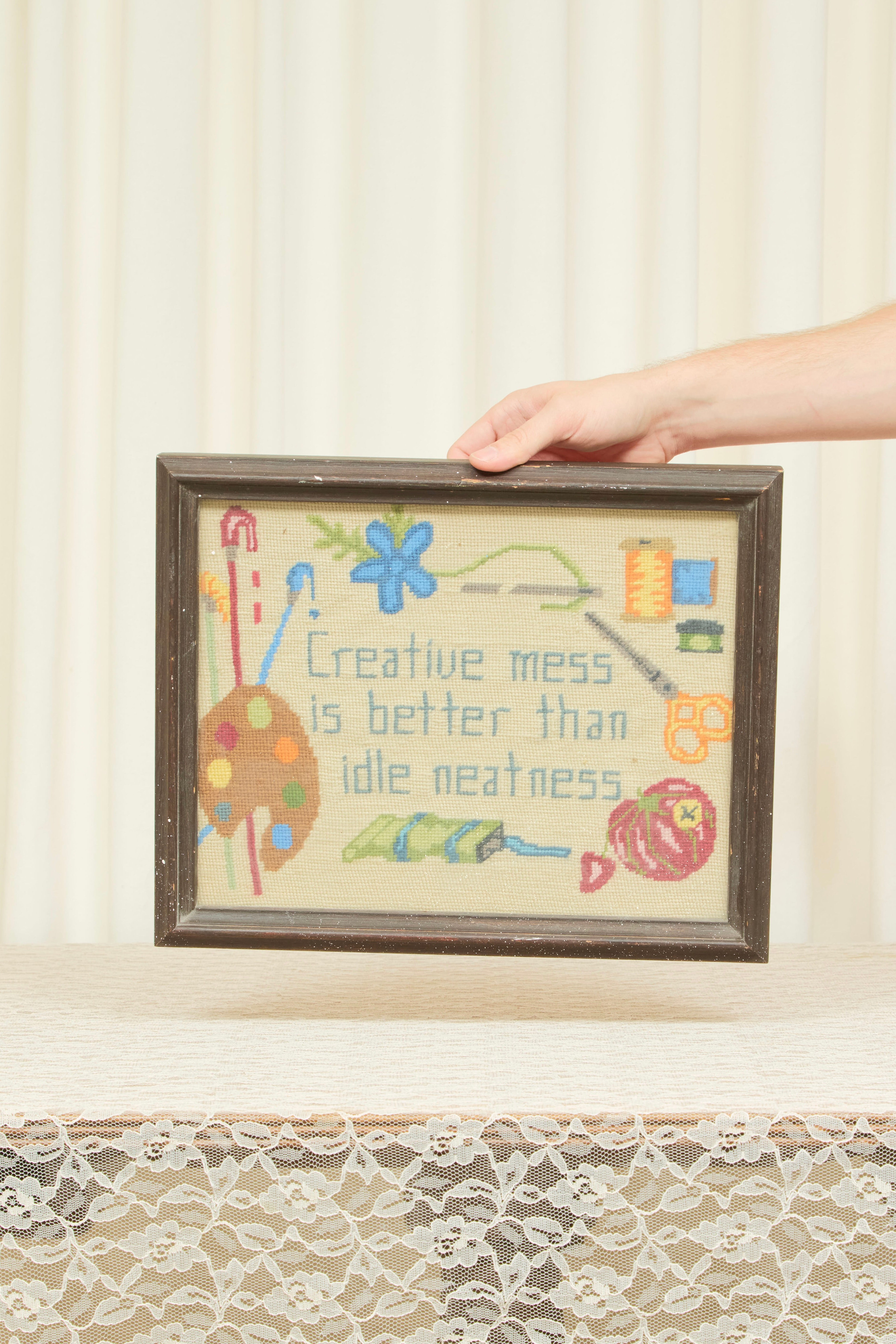 Vintage "Creative Mess" Needlepoint