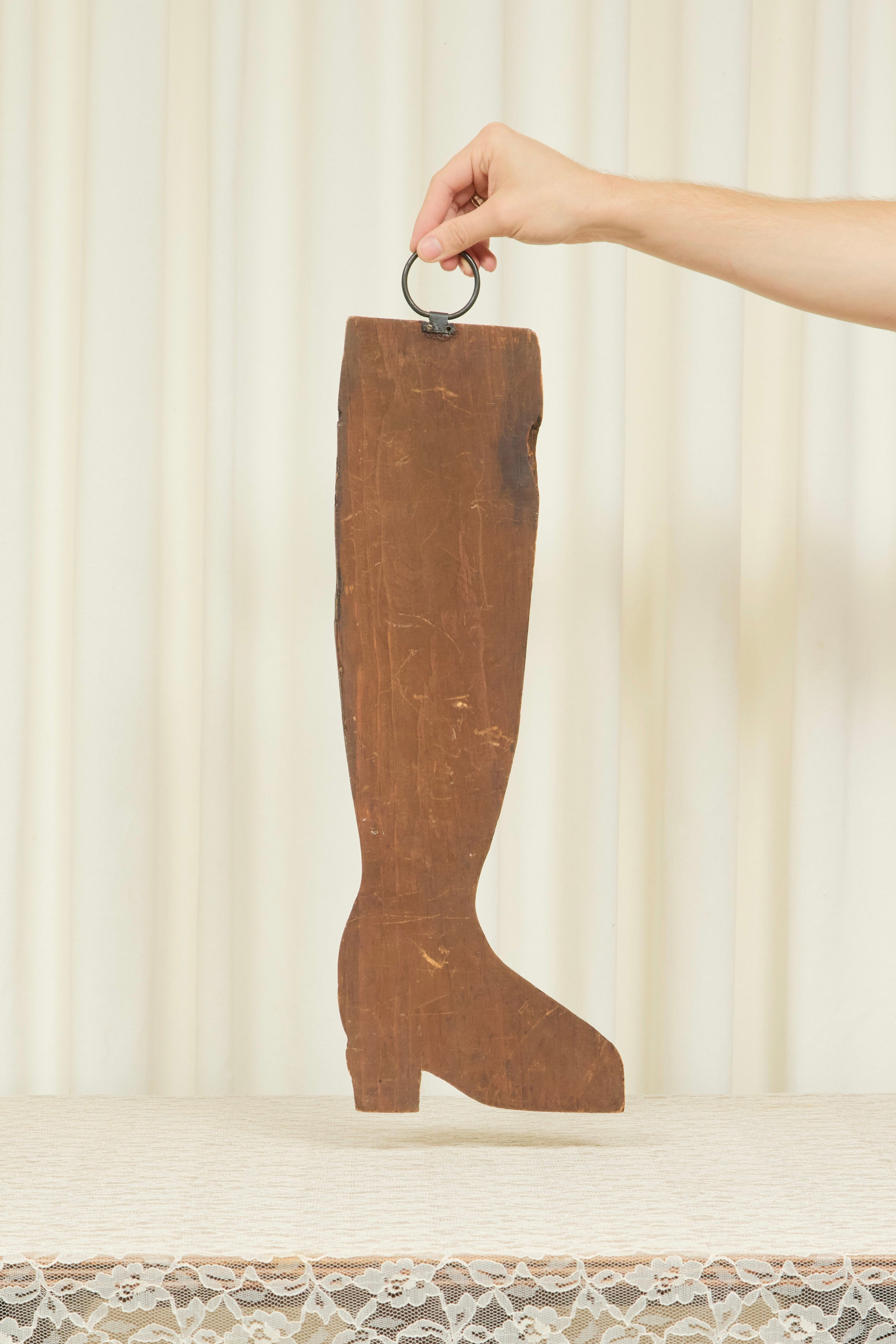 Vintage Wooden Boot Trade Sign