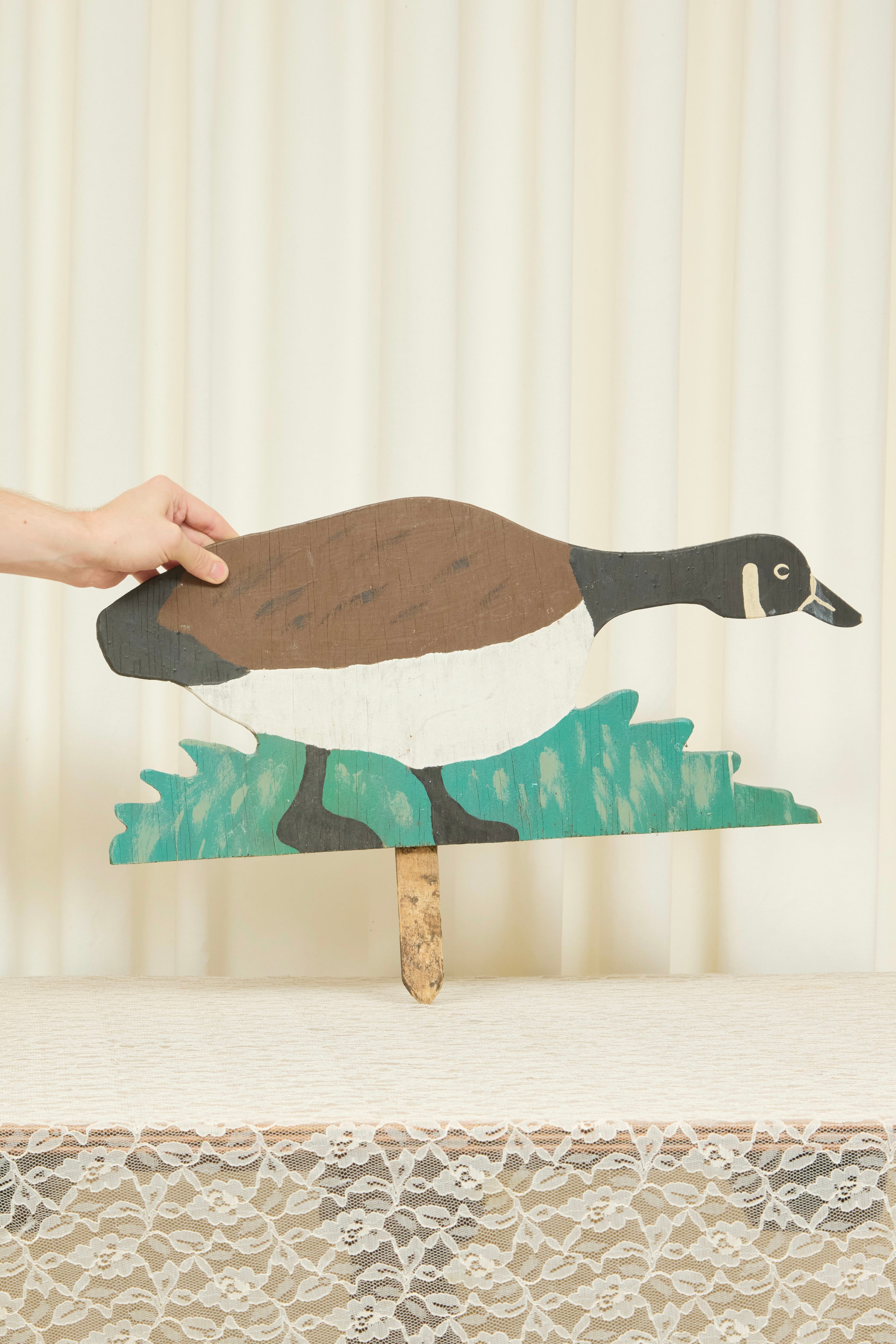 Vintage Folk Art Goose Lawn Ornament