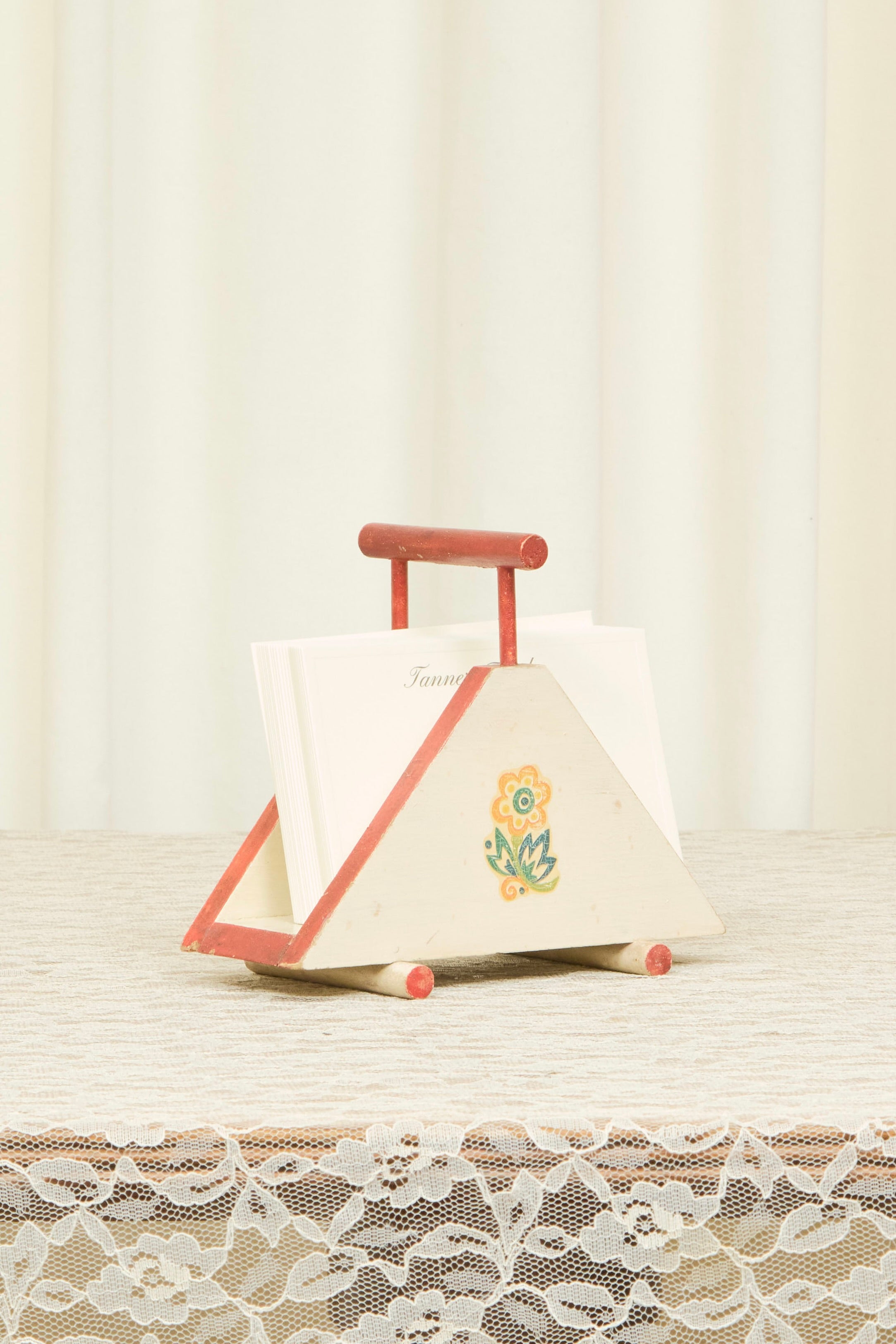 Vintage Folk Art Napkin Holder