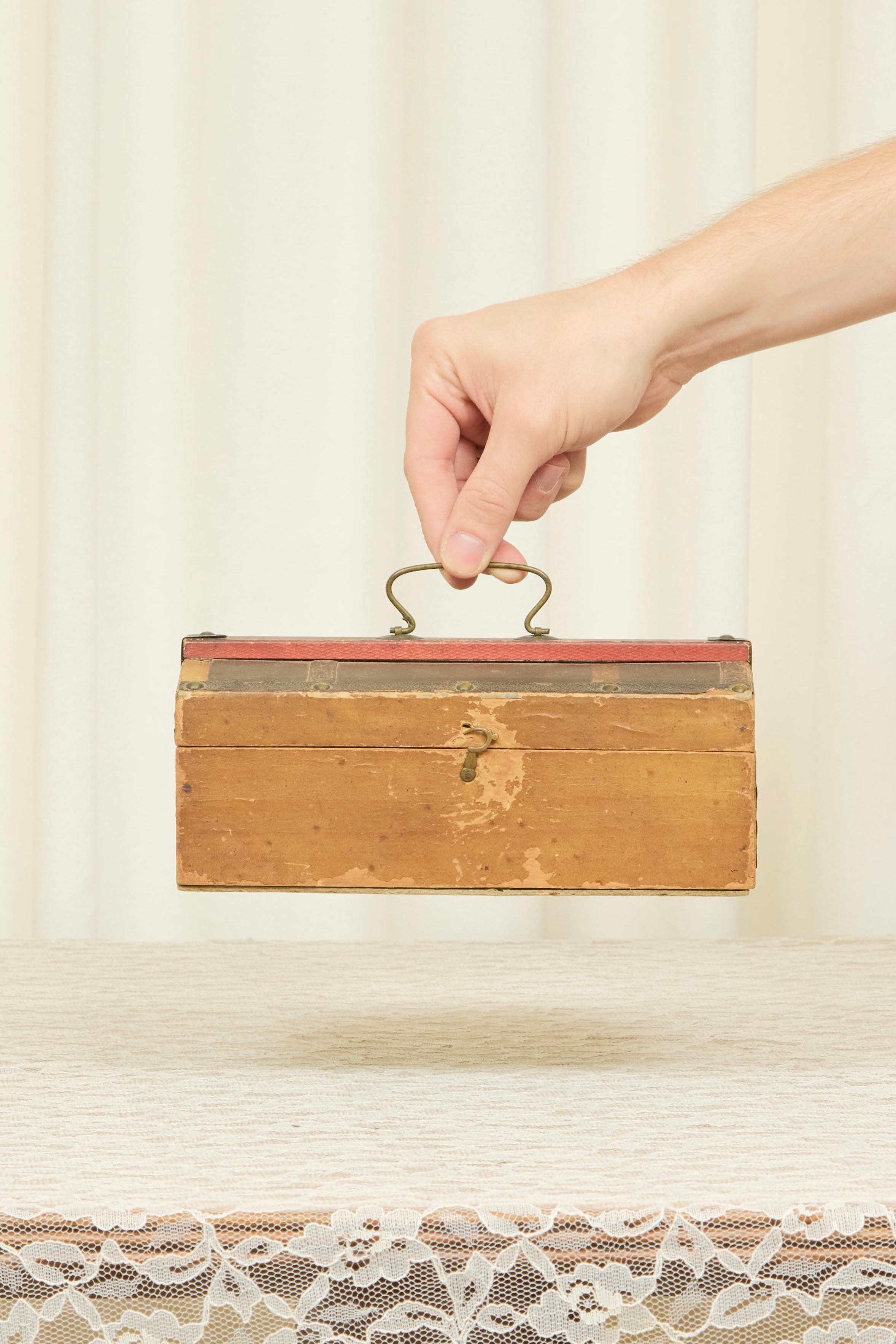 Vintage Mini Trunk Trinket Box