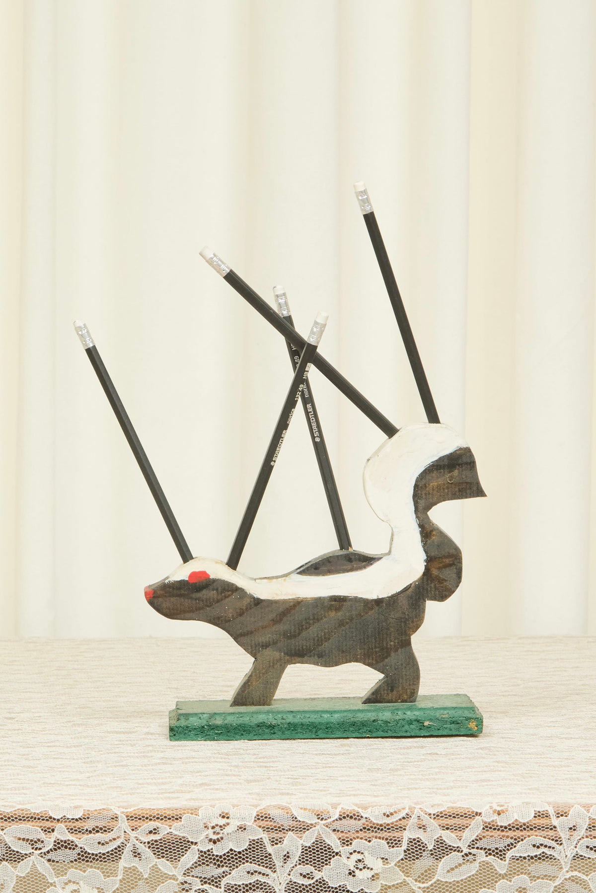 Vintage Skunk Pen Holder